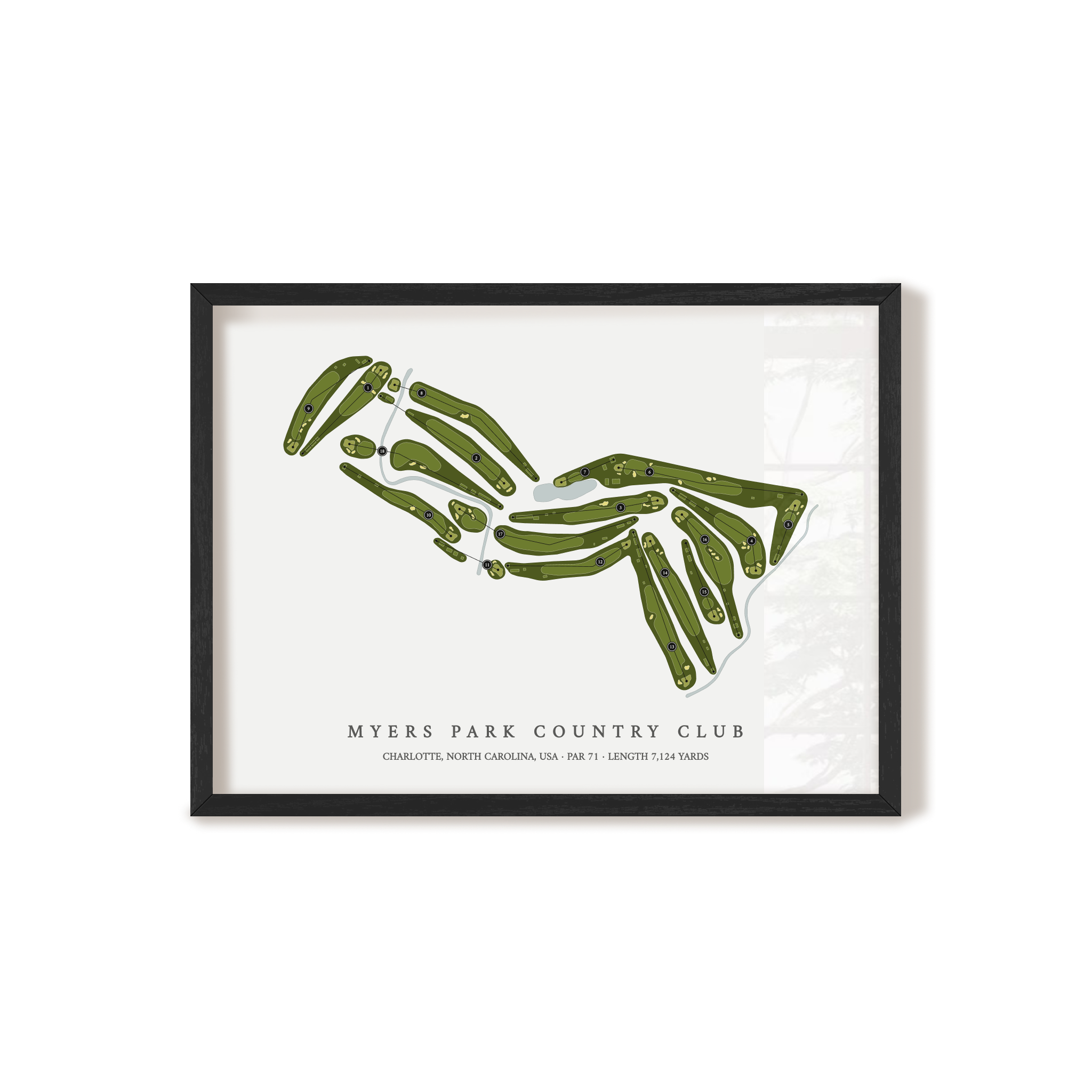 Myers Park Country Club | Golf Course Print | Black+Frame