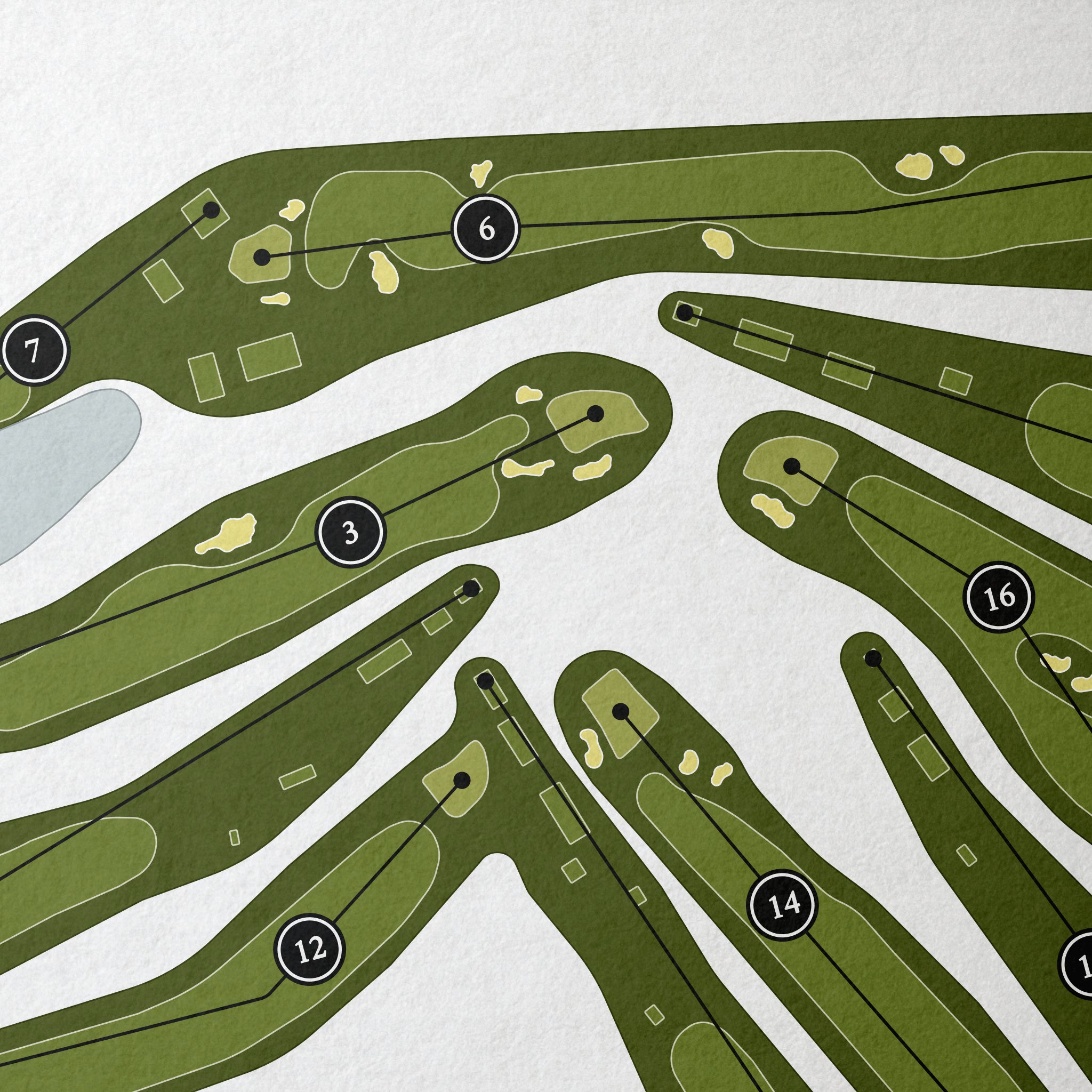 Myers Park Country Club | Golf Course Print | Close+Up