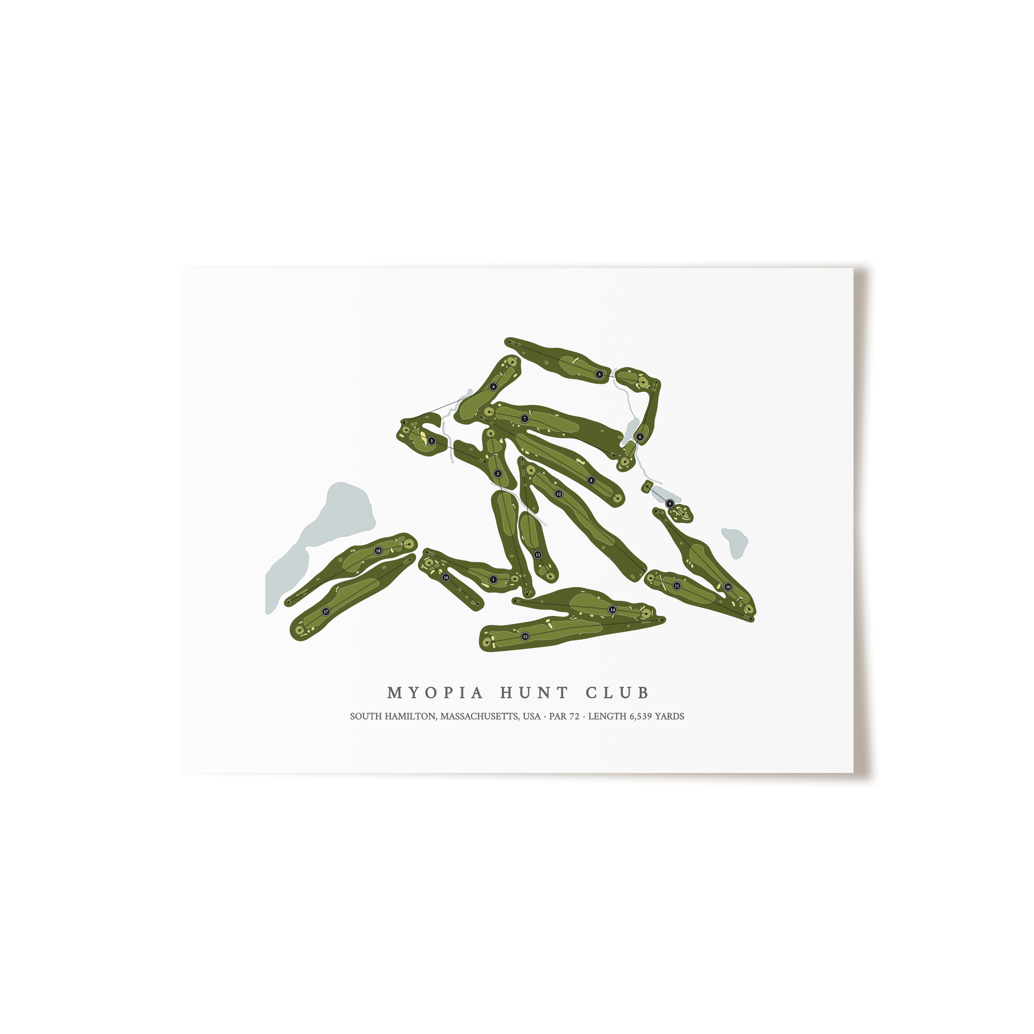 Myopia Hunt Club | Golf Course Map | Unframed