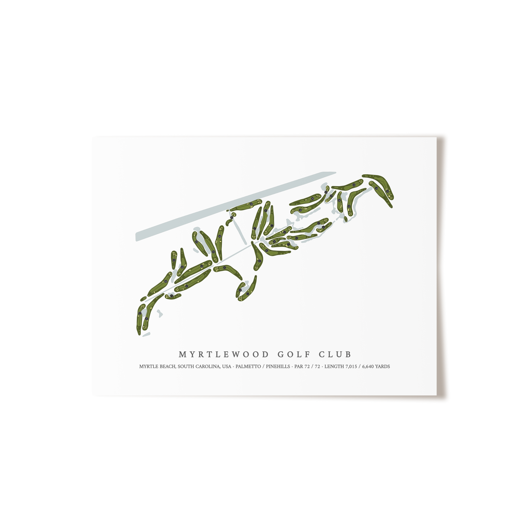 Myrtlewood Golf Club | Golf Course Map | Unframed