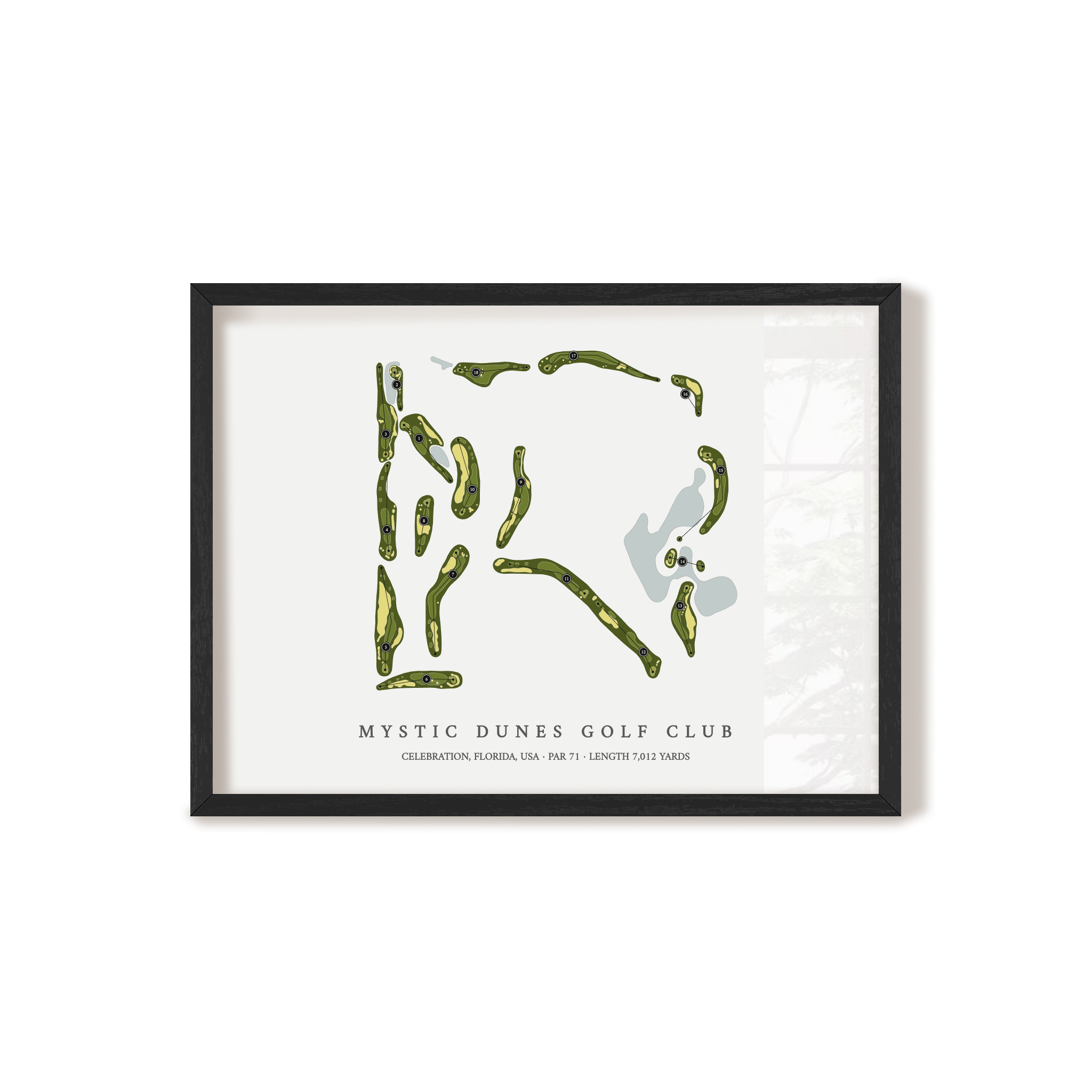 Mystic Dunes Golf Club | Golf Course Map | Black Frame