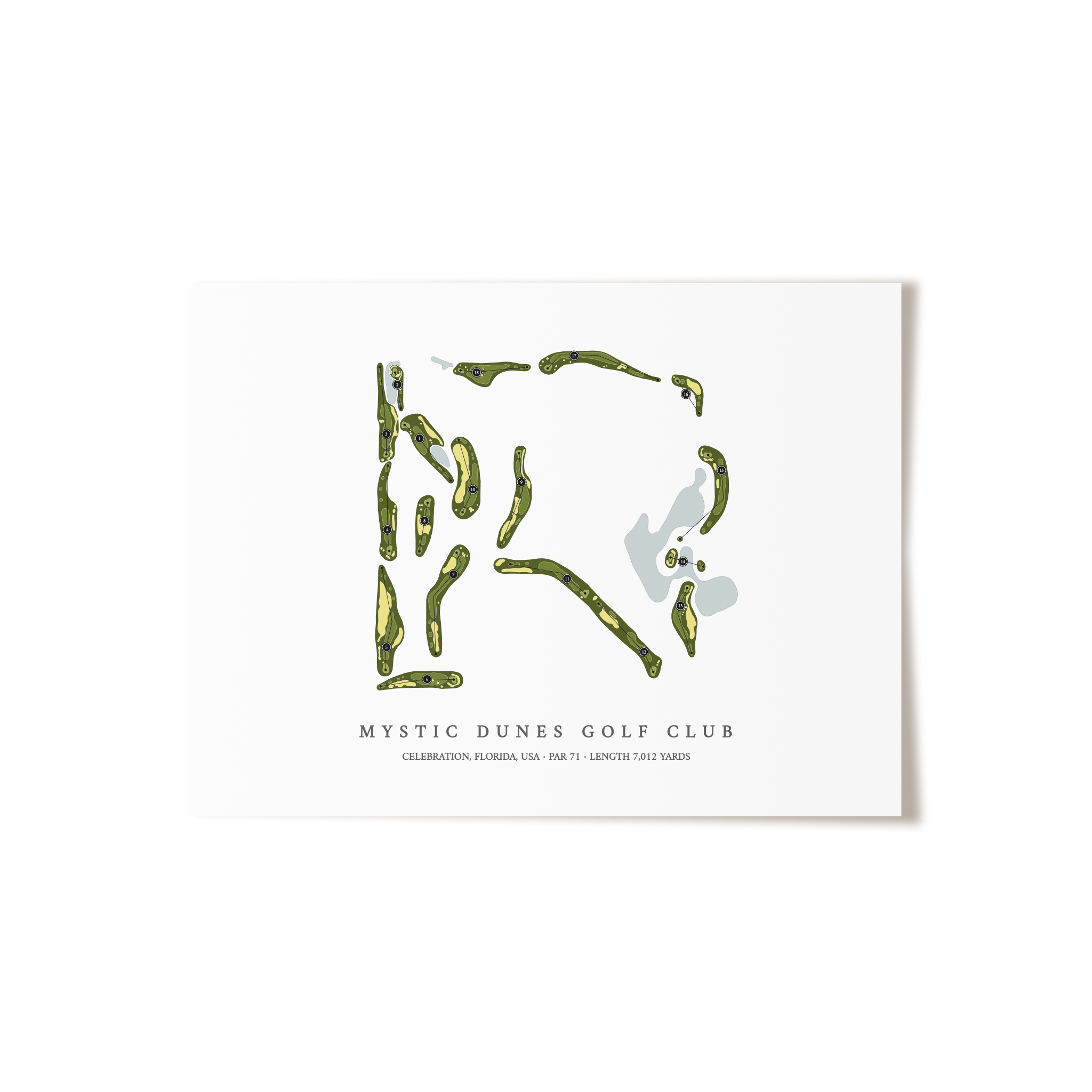 Mystic Dunes Golf Club | Golf Course Map | Unframed