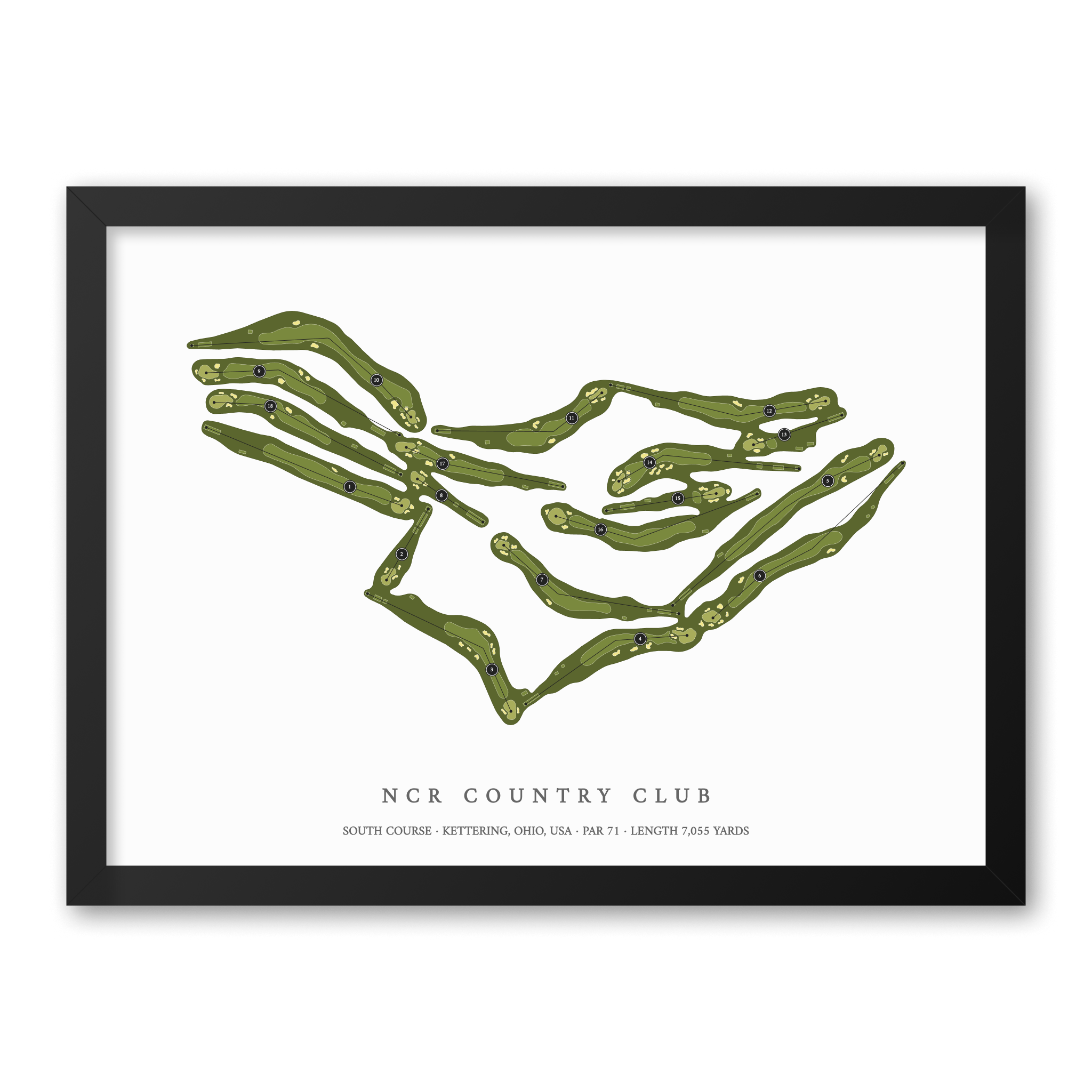 NCR Country Club - South Course | Golf Course Print | Black Frame