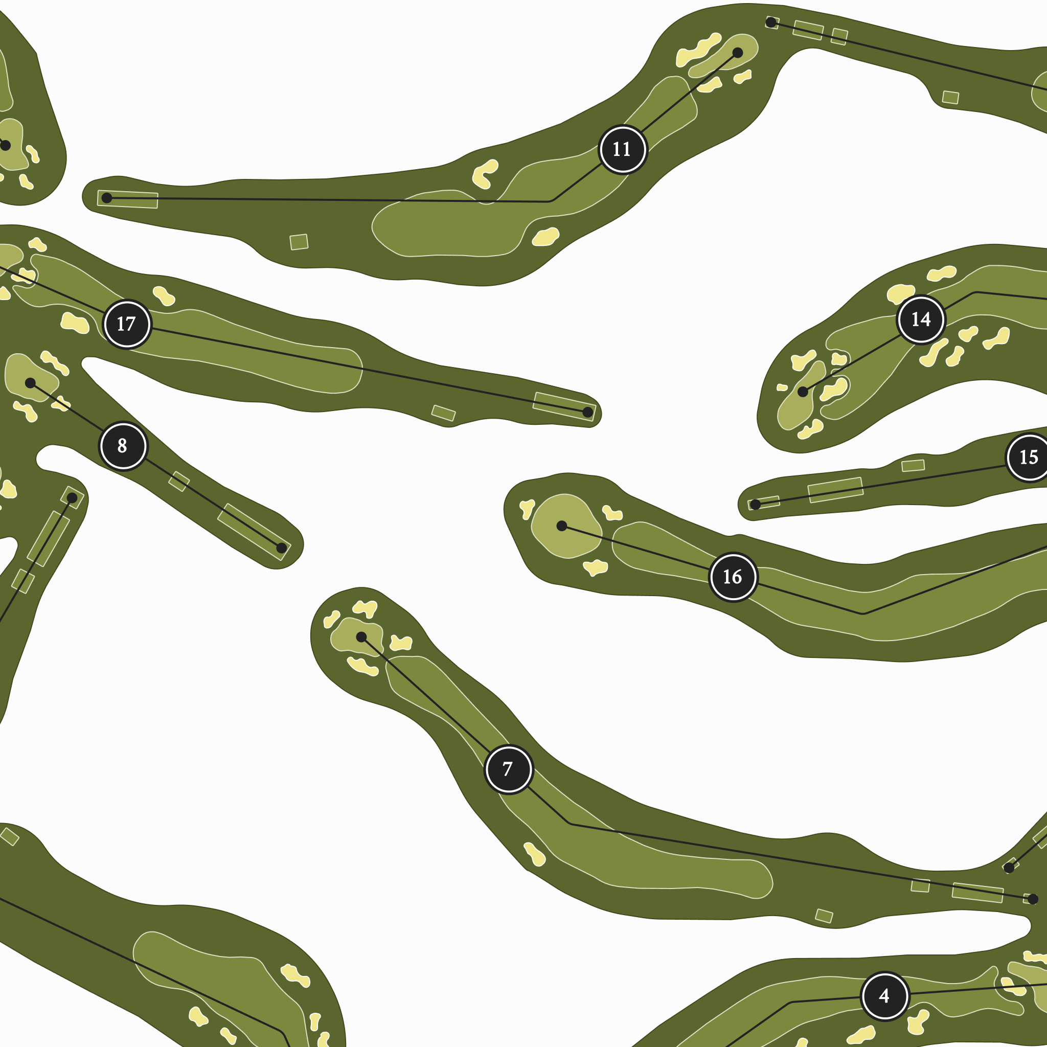 NCR Country Club - South Course | Golf Course Print | Close Up