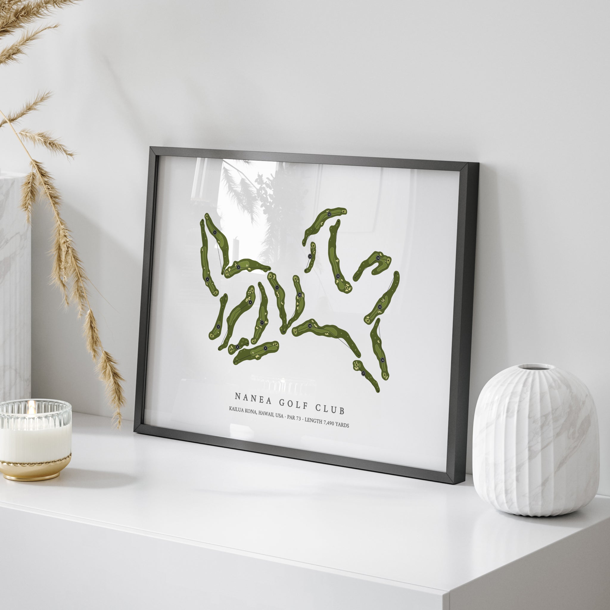 Nanea Golf Club | Golf Course Print | On Table