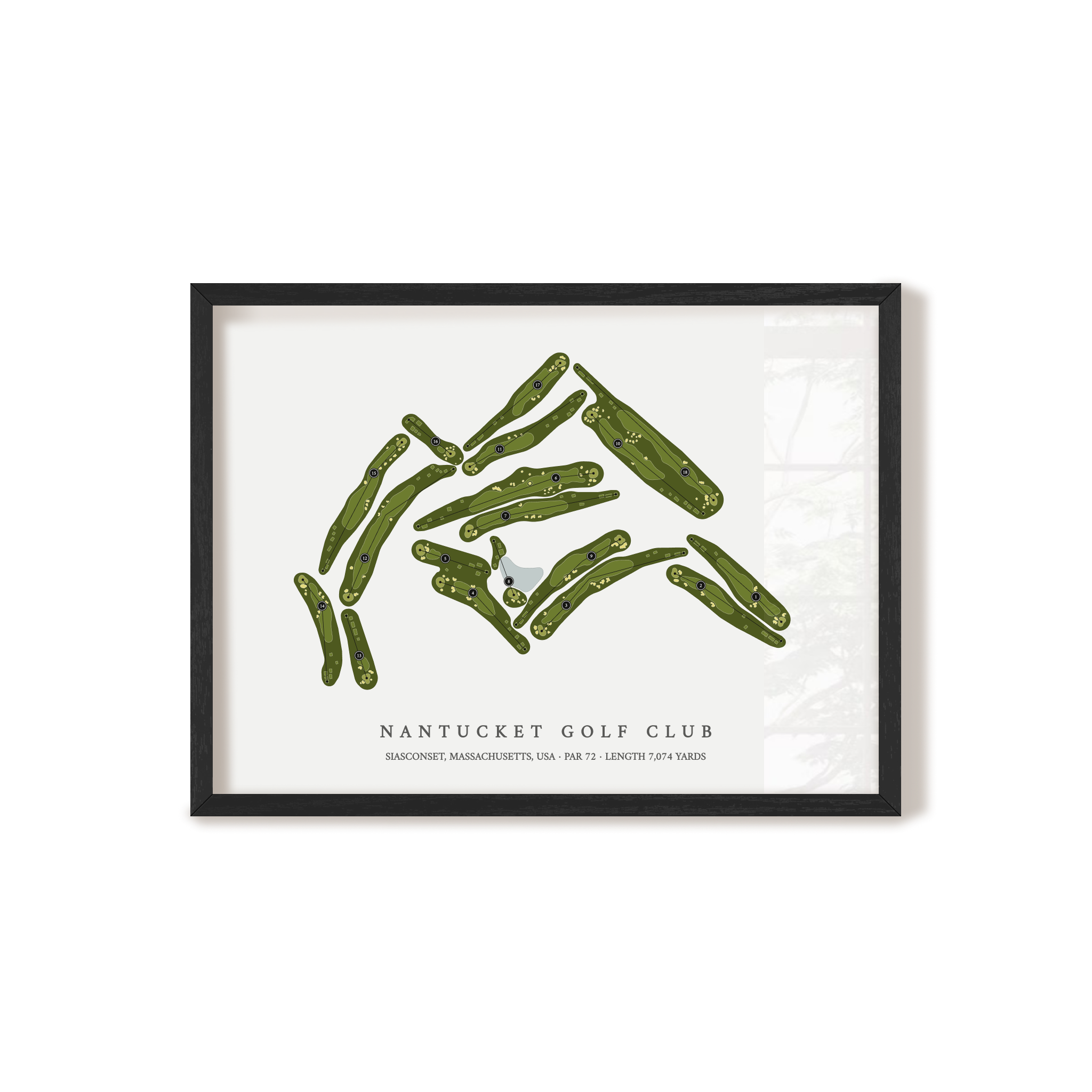 Nantucket Golf Club | Golf Course Map | Black Frame