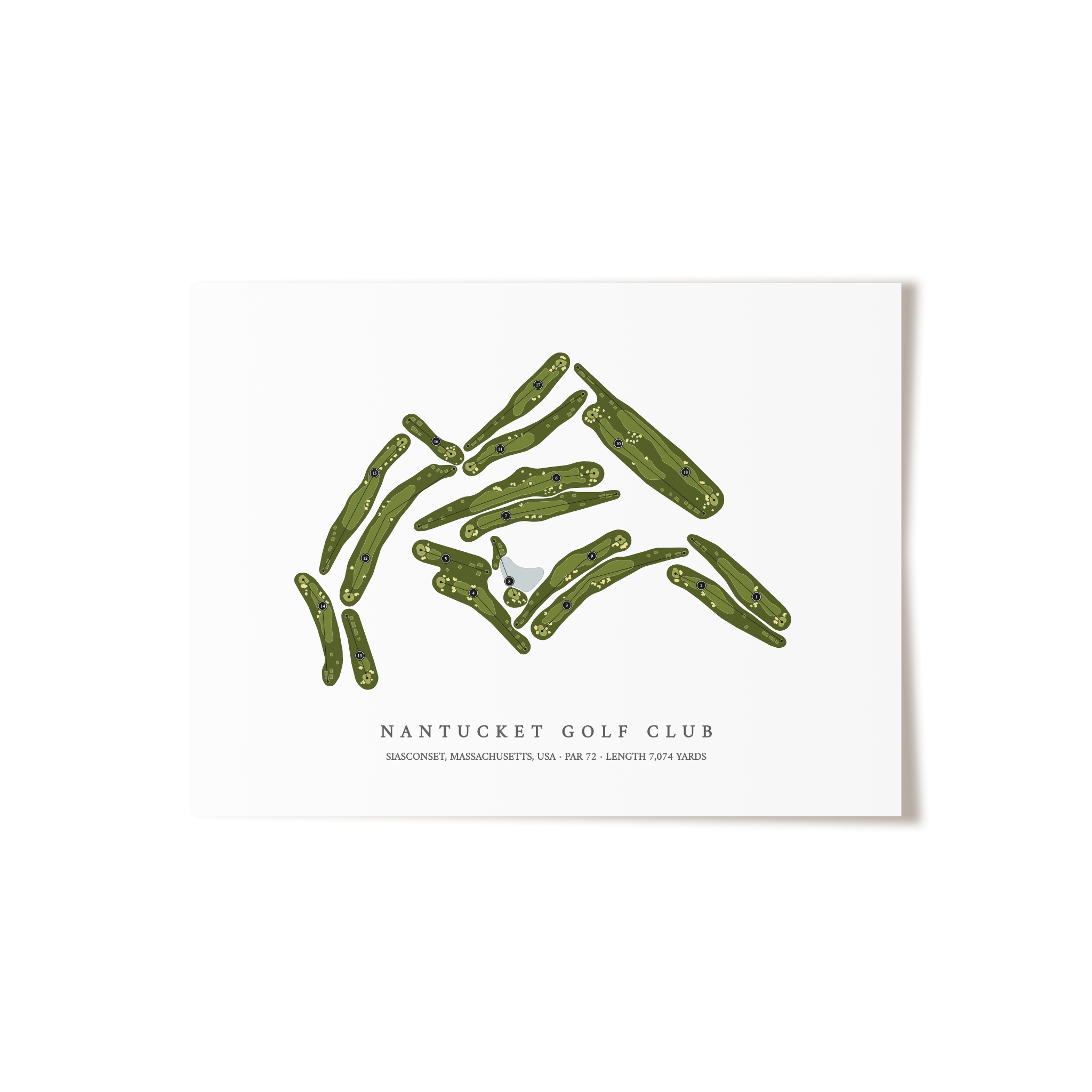 Nantucket Golf Club | Golf Course Map | Unframed