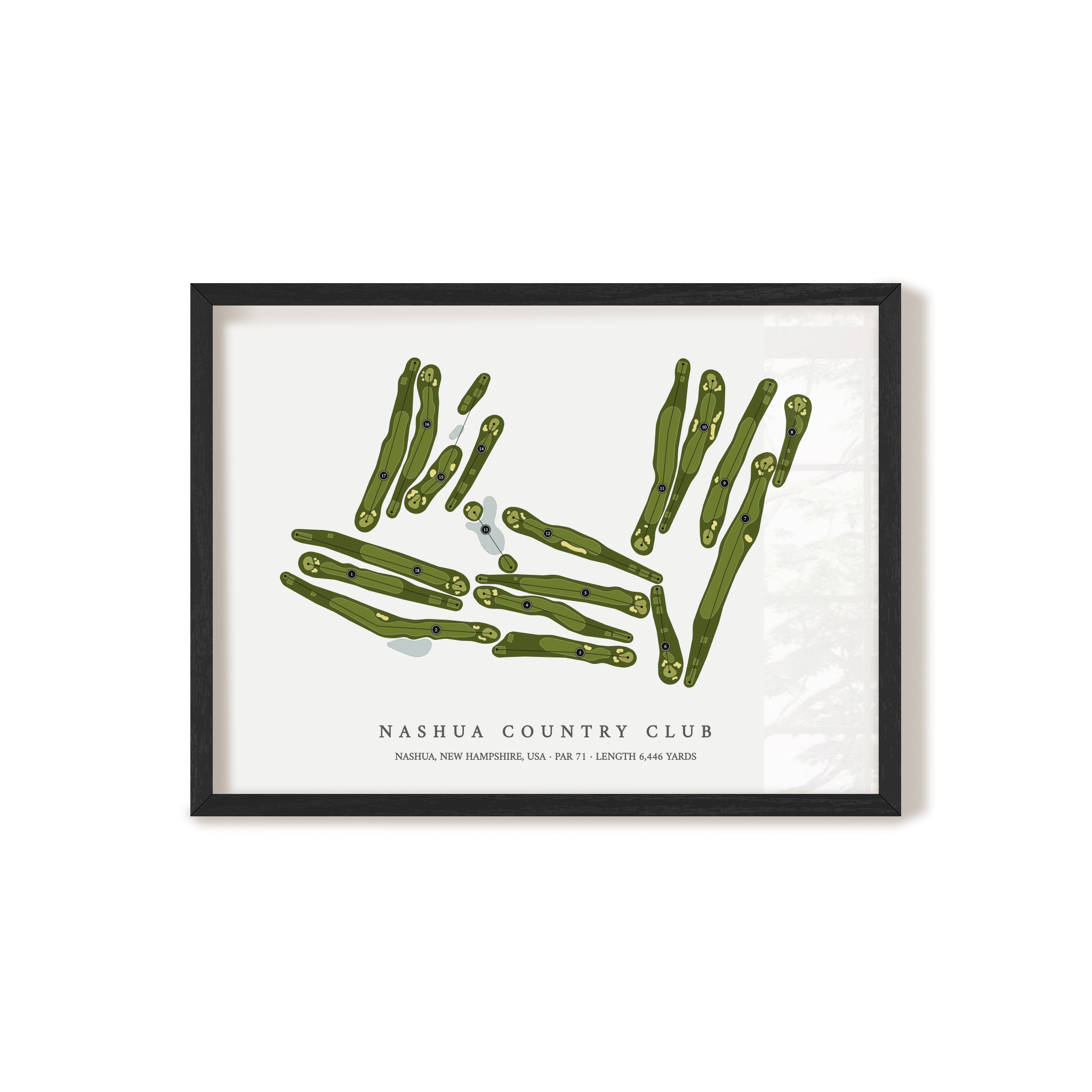Nashua Country Club | Golf Course Print | Black Frame