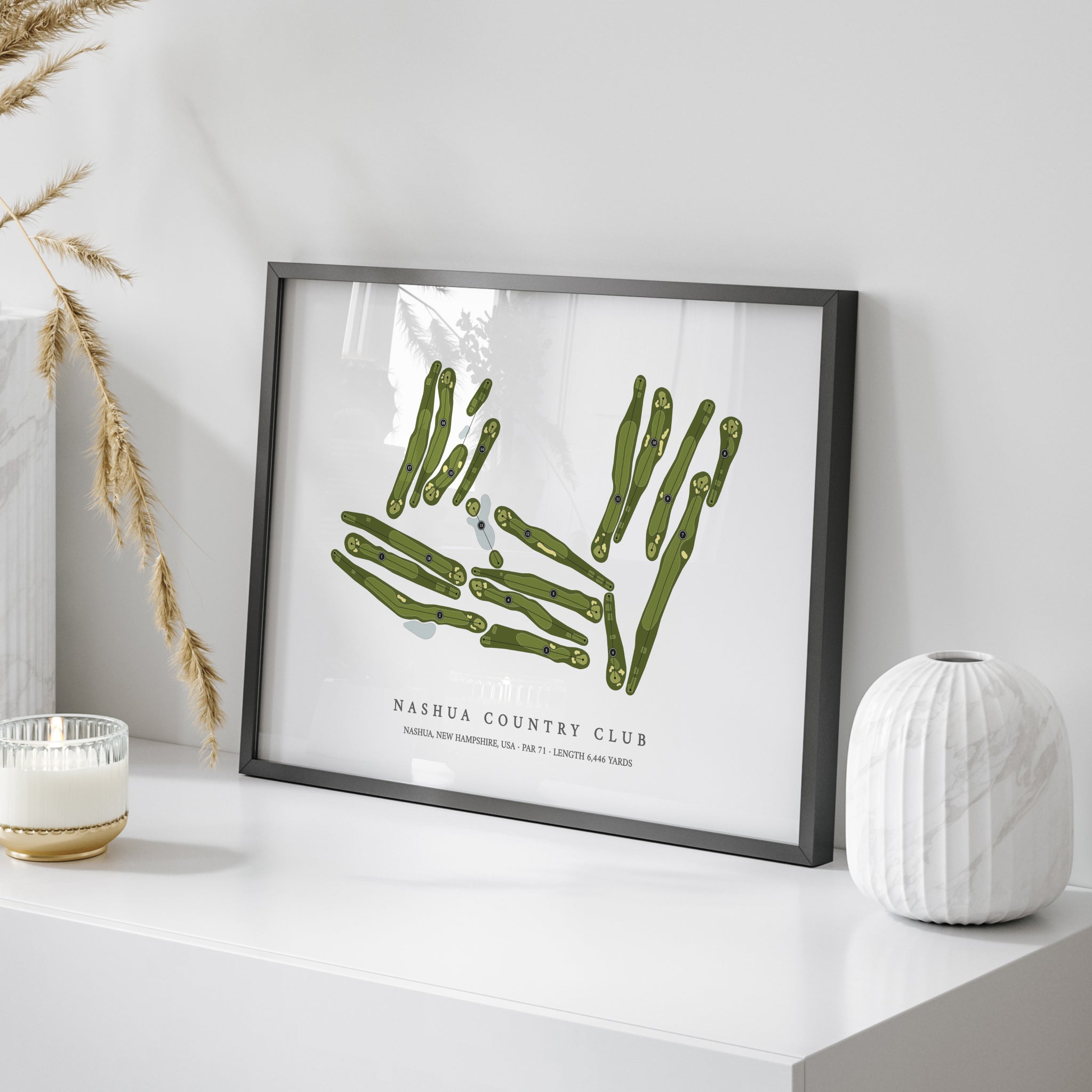 Nashua Country Club | Golf Course Print | On Table
