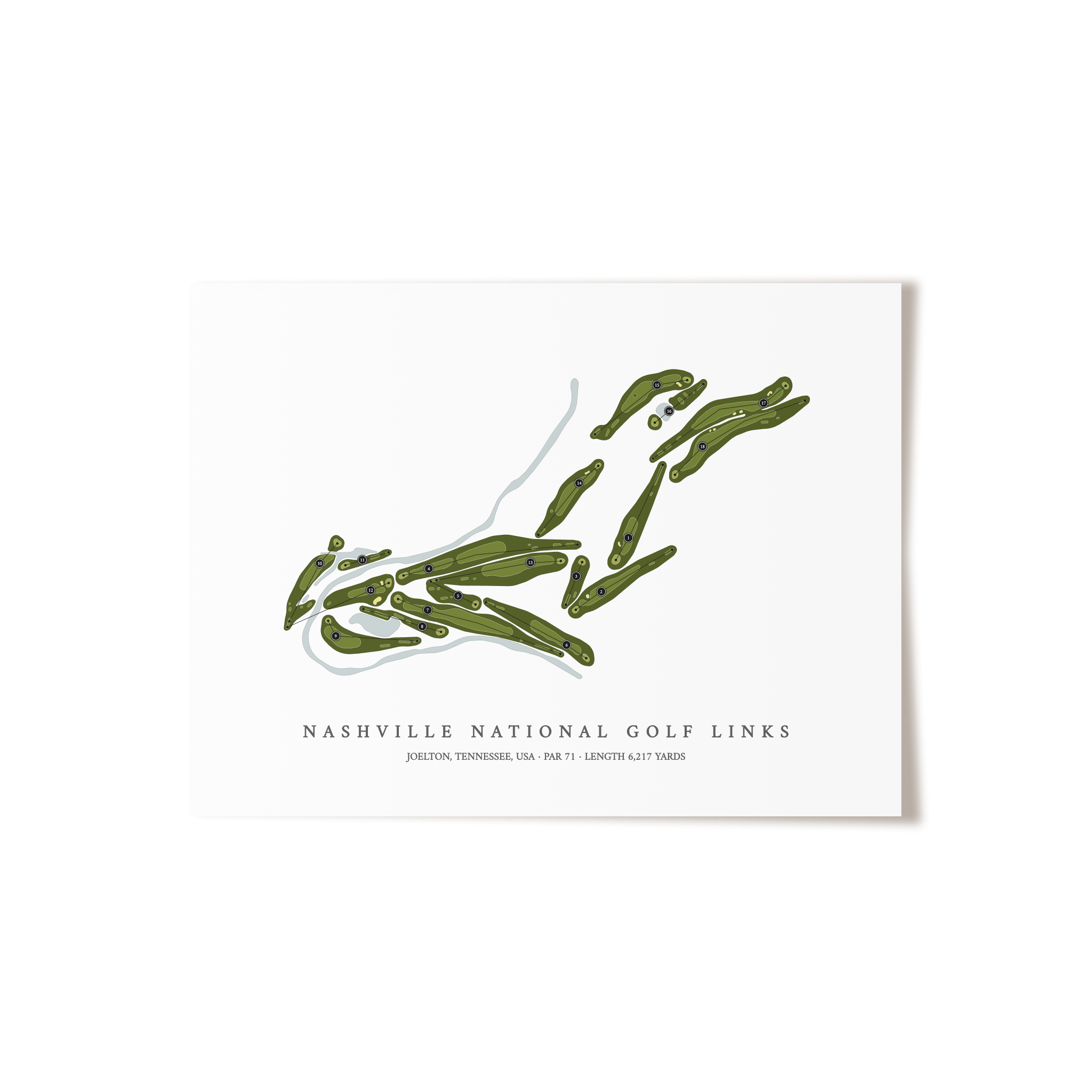 Nashville National Golf Links | Golf Course Map | Unframed