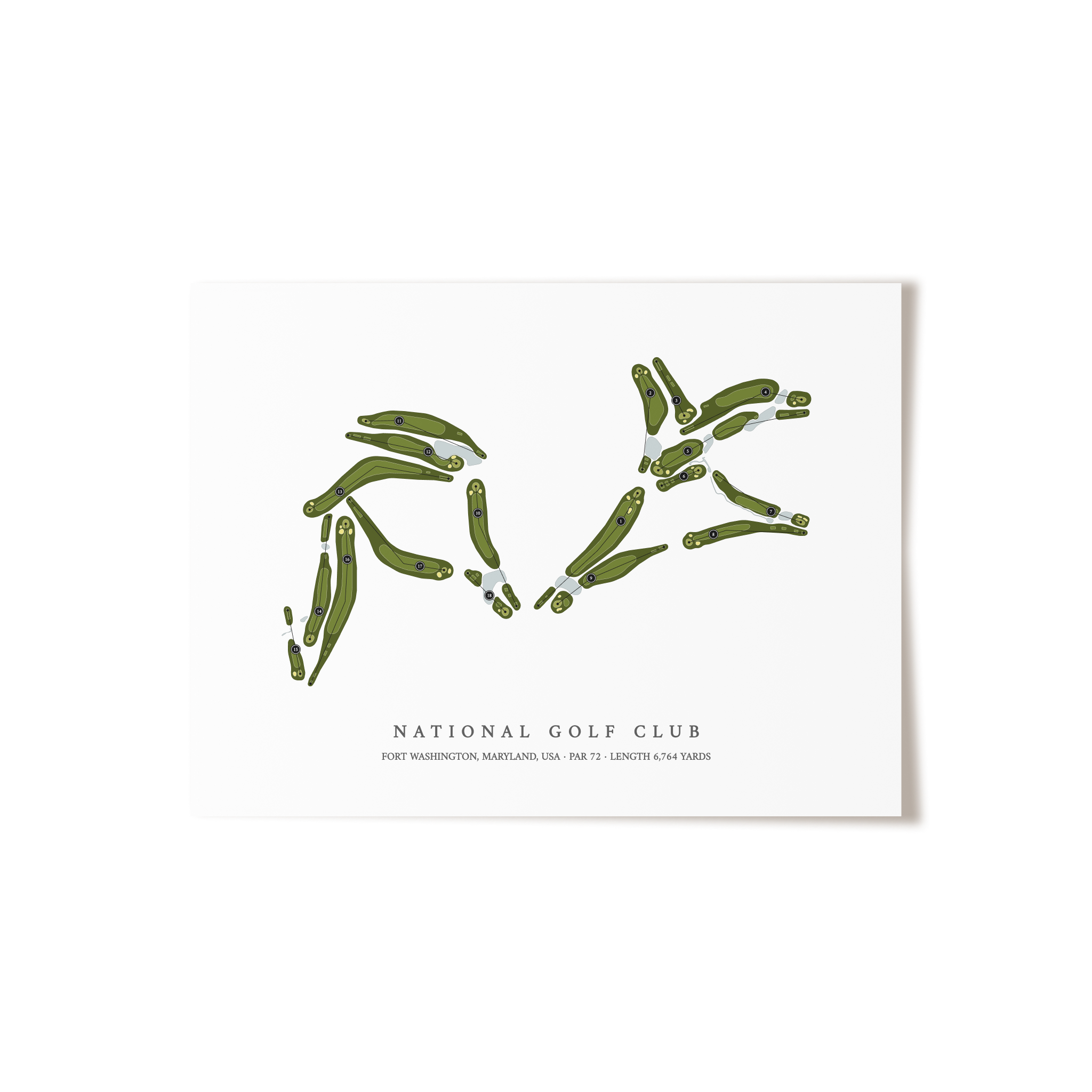 National Golf Club | Golf Course Map | Unframed
