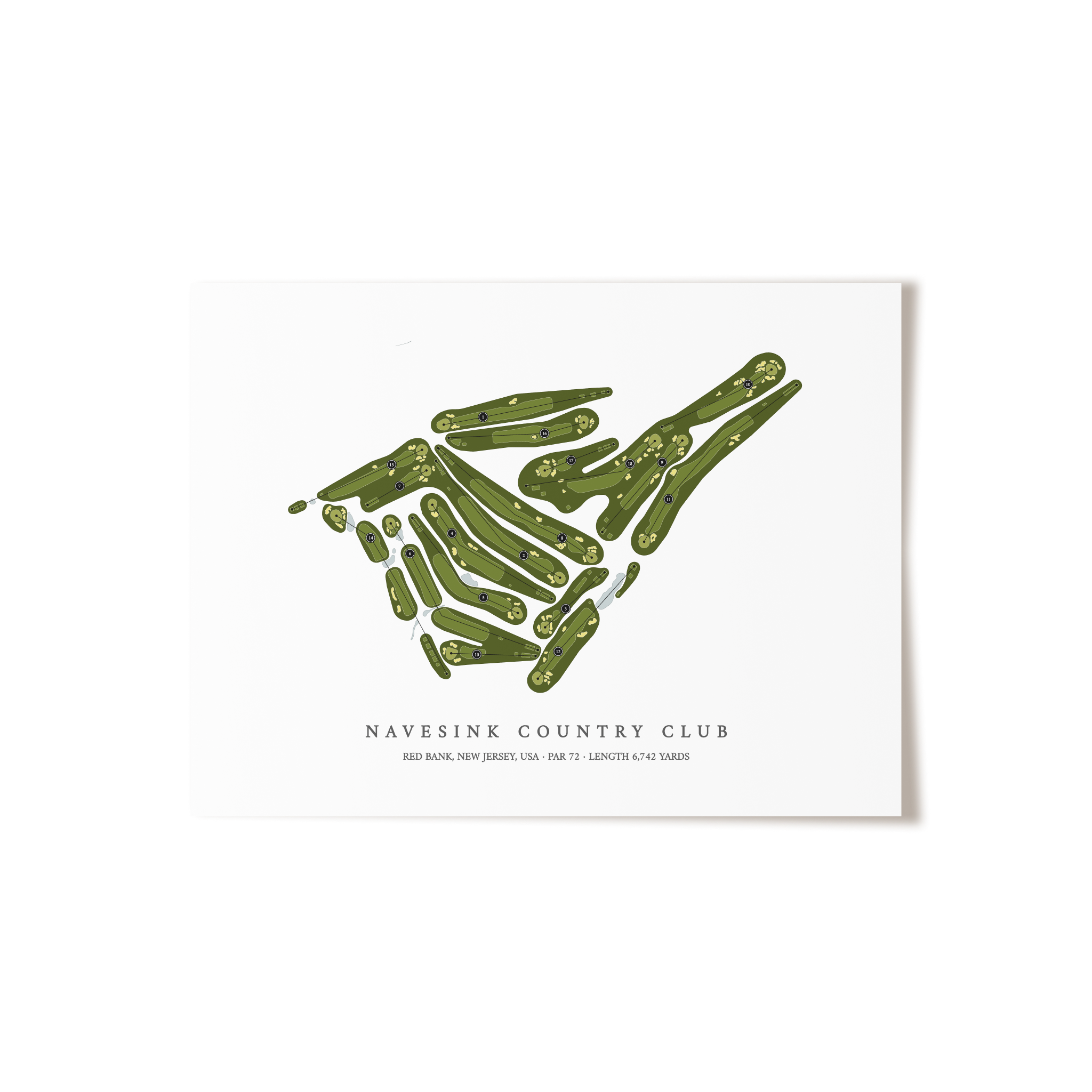 Navesink Country Club | Golf Course Map | Unframed