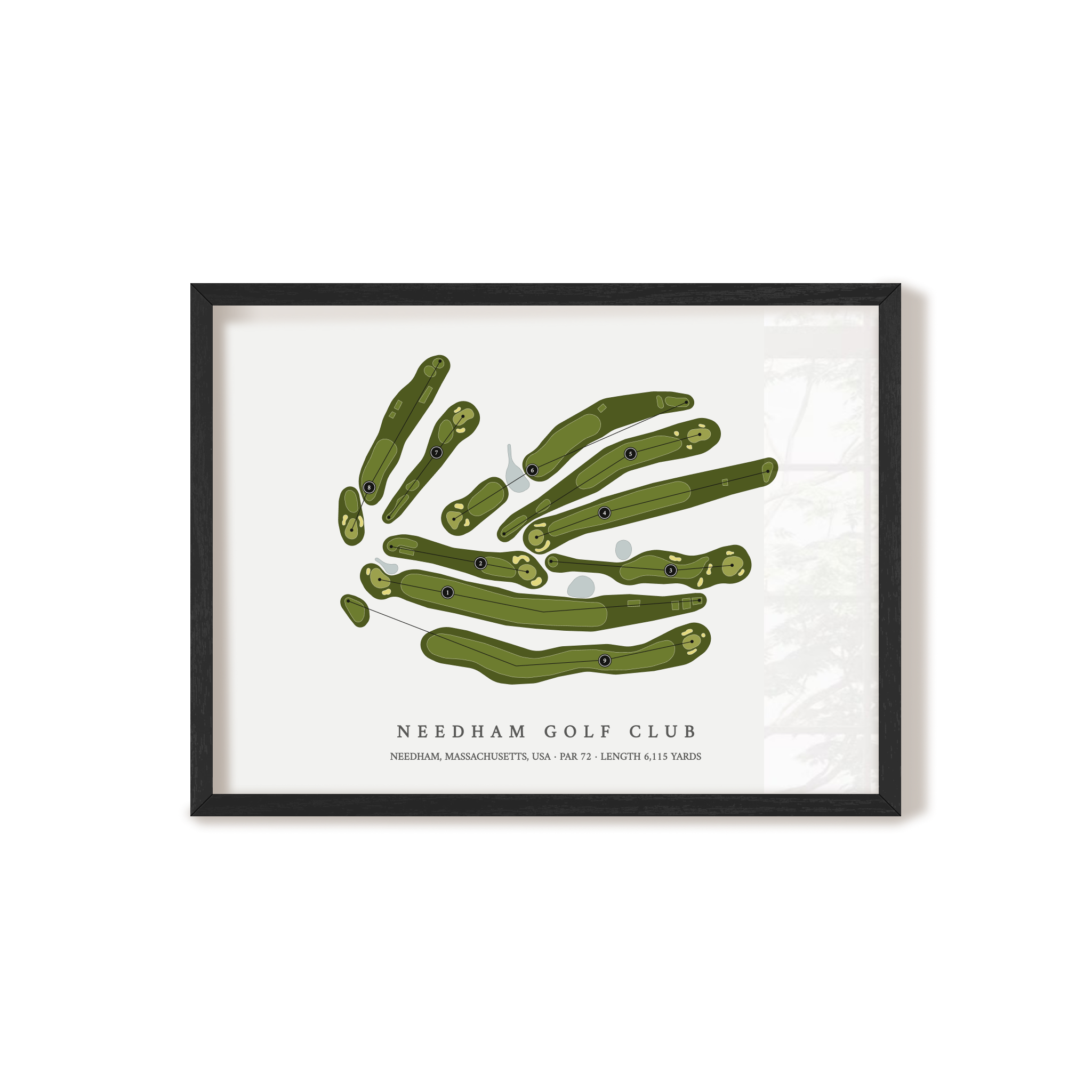 Needham Golf Club | Golf Course Map | Black Frame
