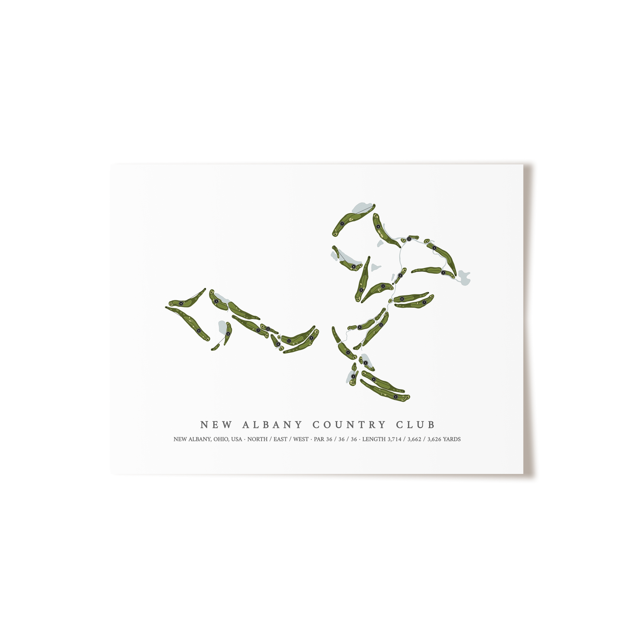New Albany Country Club | Golf Course Map | Unframed