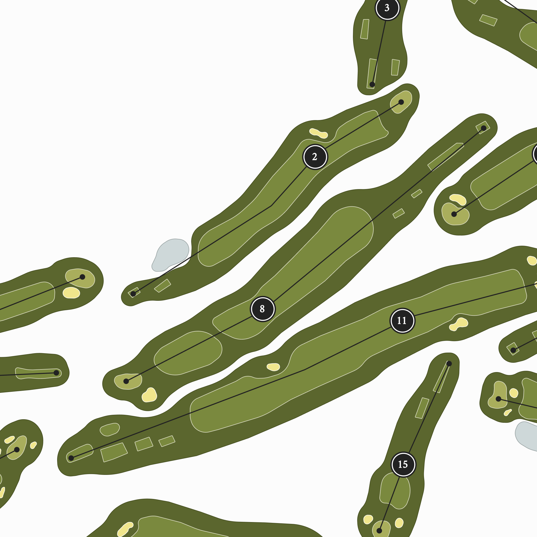 New Bern Golf & Country Club | Golf Course Print | Close Up