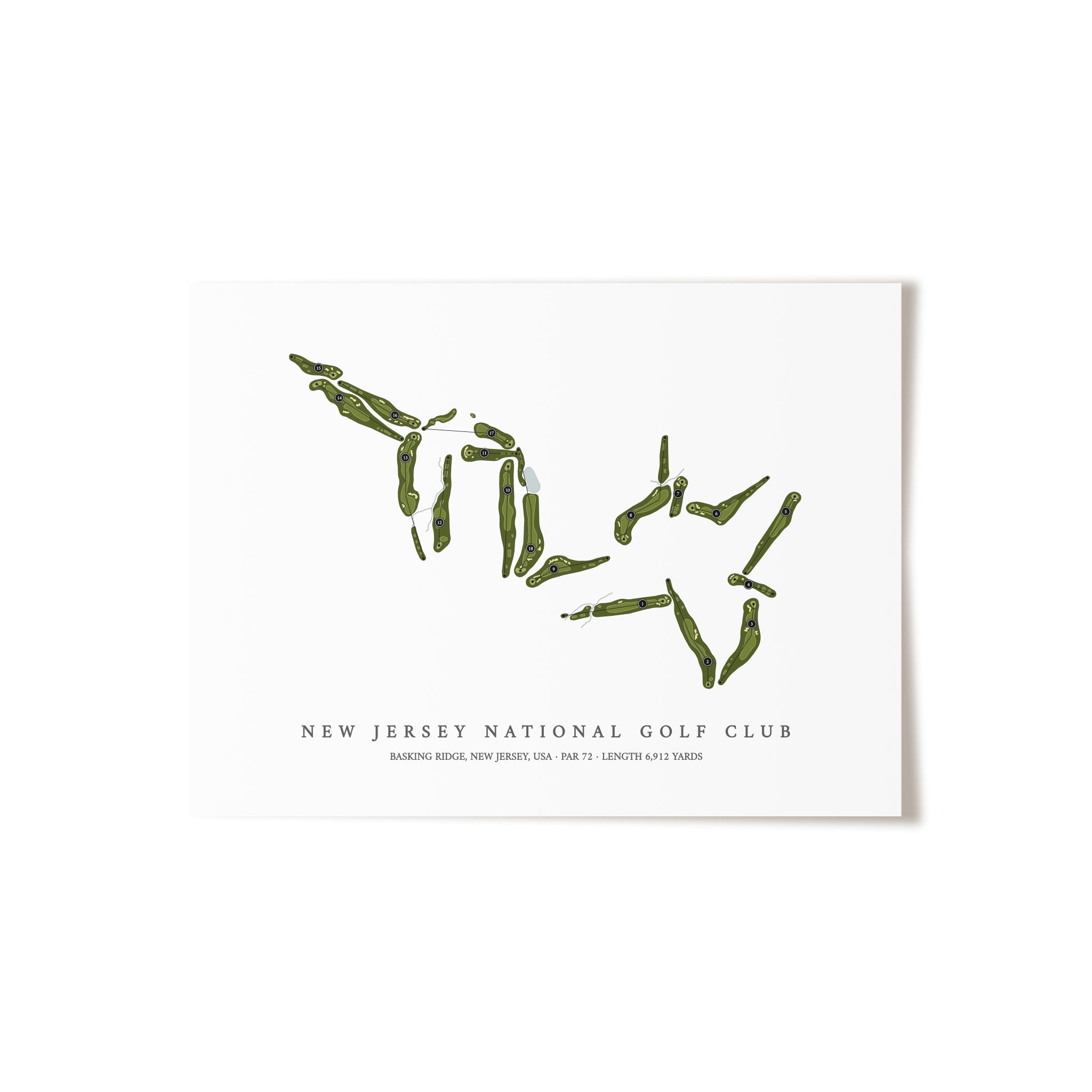 New Jersey National Golf Club | Golf Course Map | Unframed