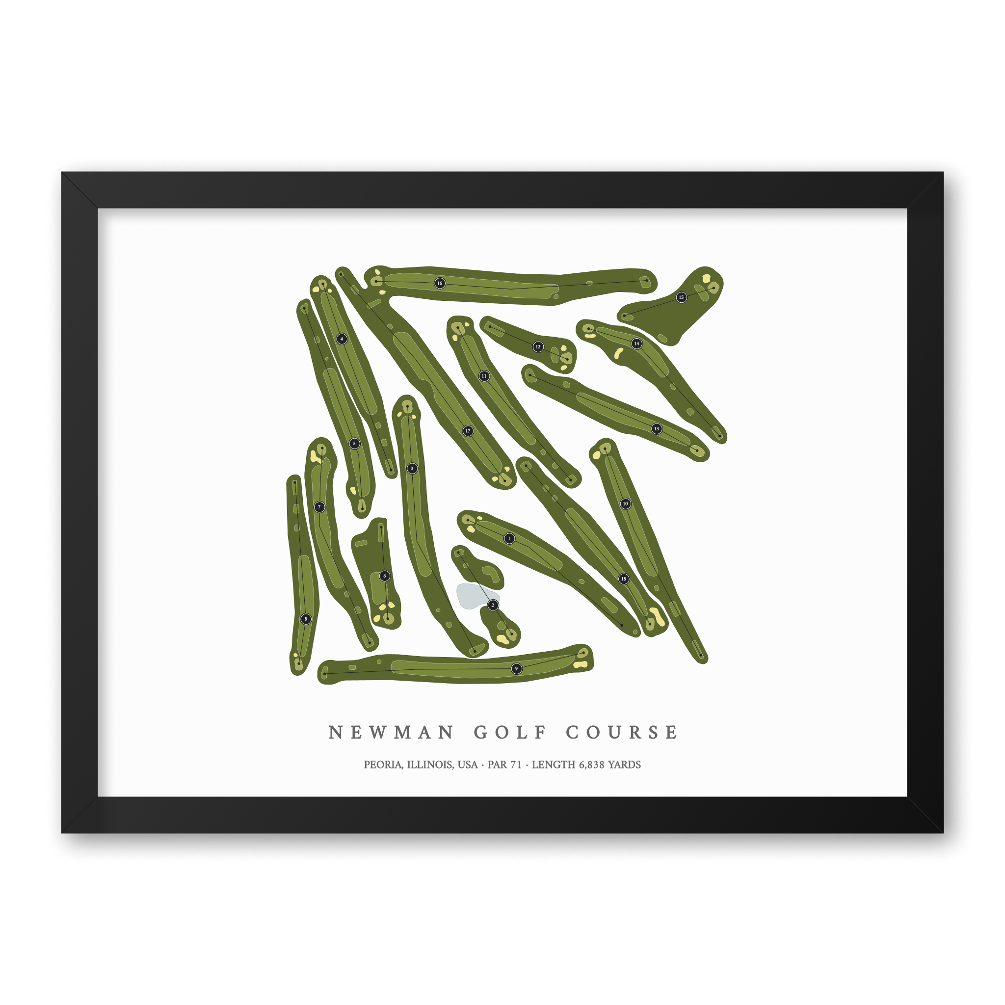 Newman Golf Course | Golf Course Map | Black Frame