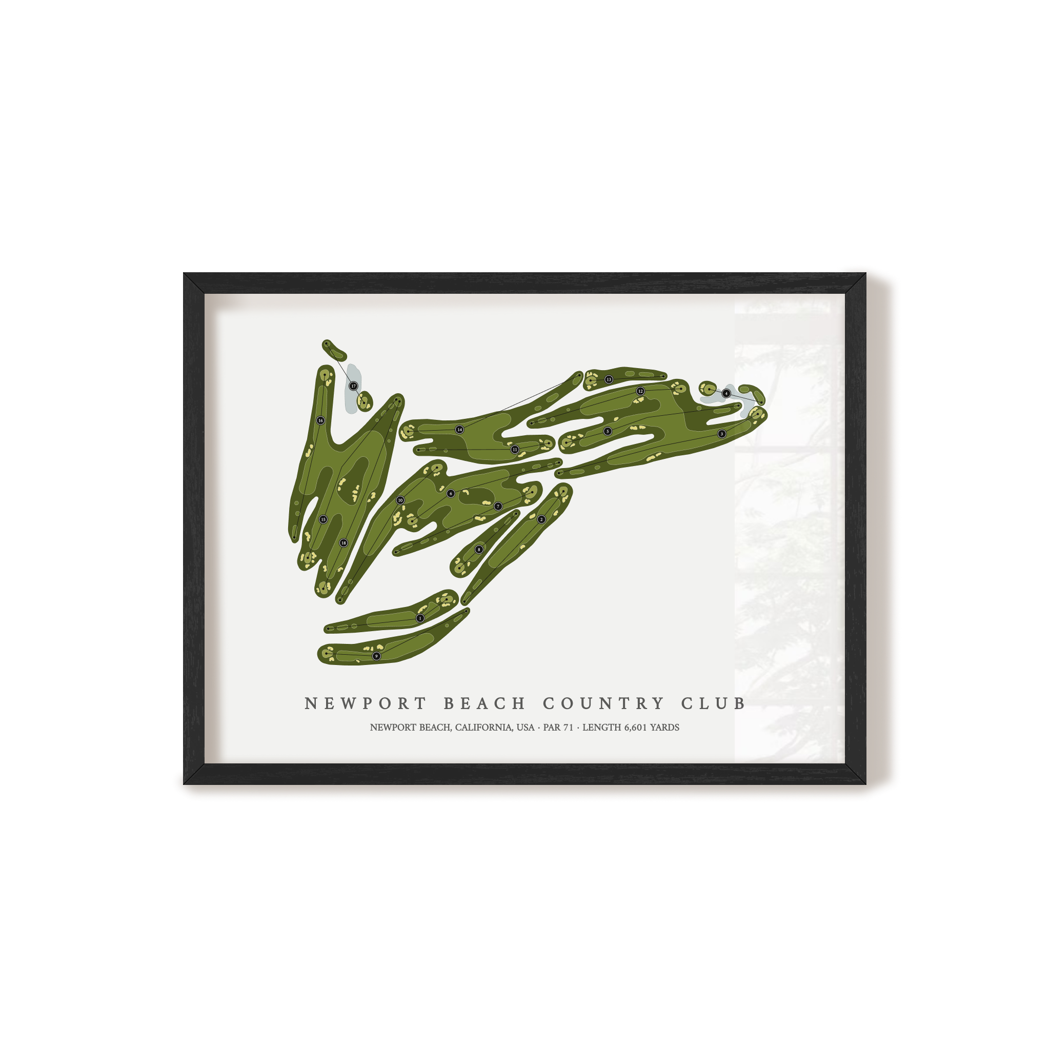 Newport Beach Country Club | Golf Course Map | Black Frame