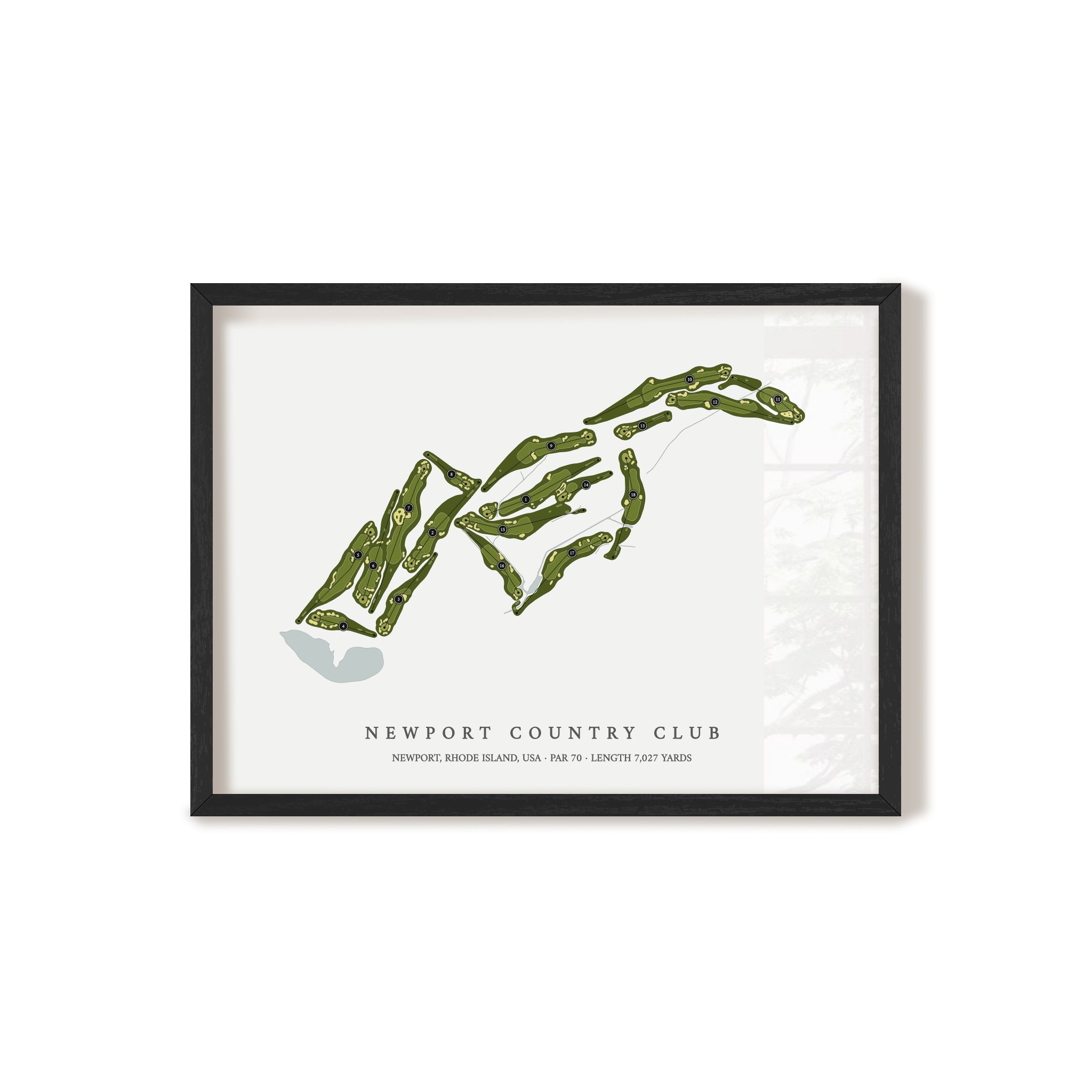 Newport Country Club | Golf Course Print | Black Frame