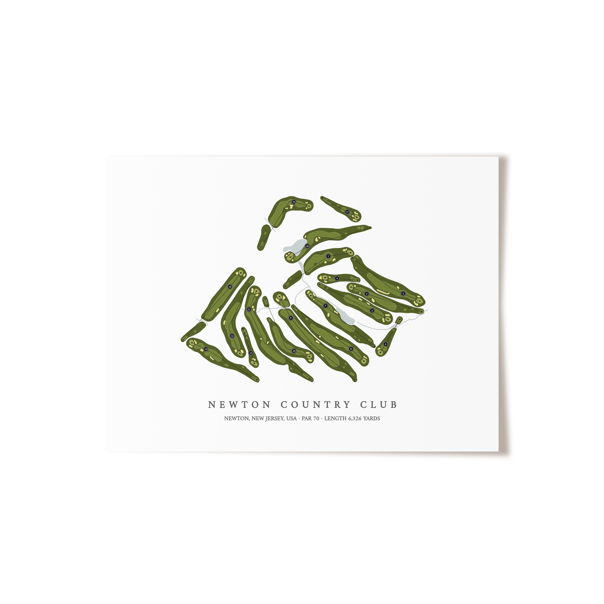 Newton Country Club | Golf Course Map | Unframed