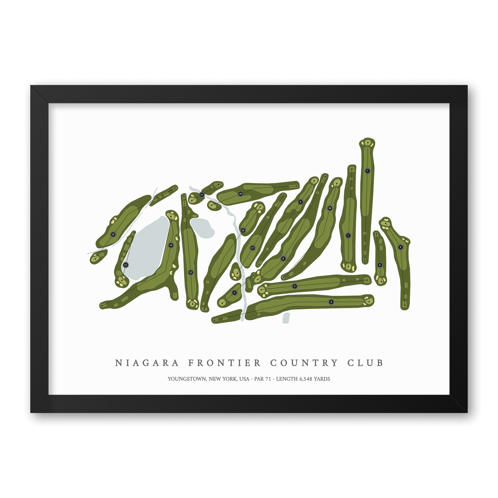 Niagara Frontier Country Club | Golf Course Map | Black Frame