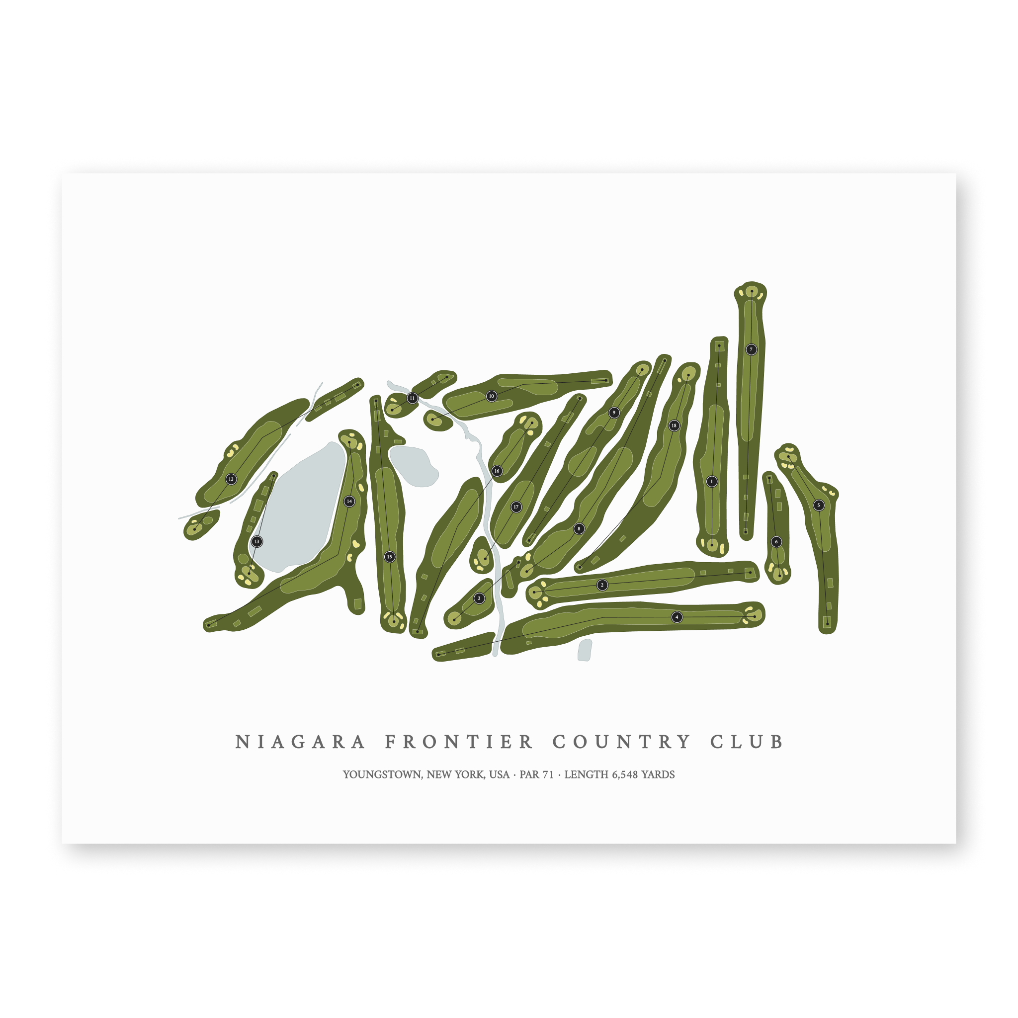 Niagara Frontier Country Club | Golf Course Map | Unframed