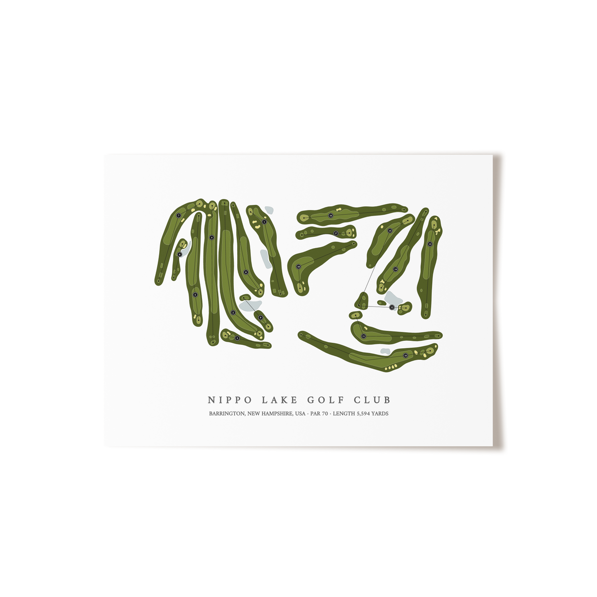 Nippo Lake Golf Club | Golf Course Map | Unframed