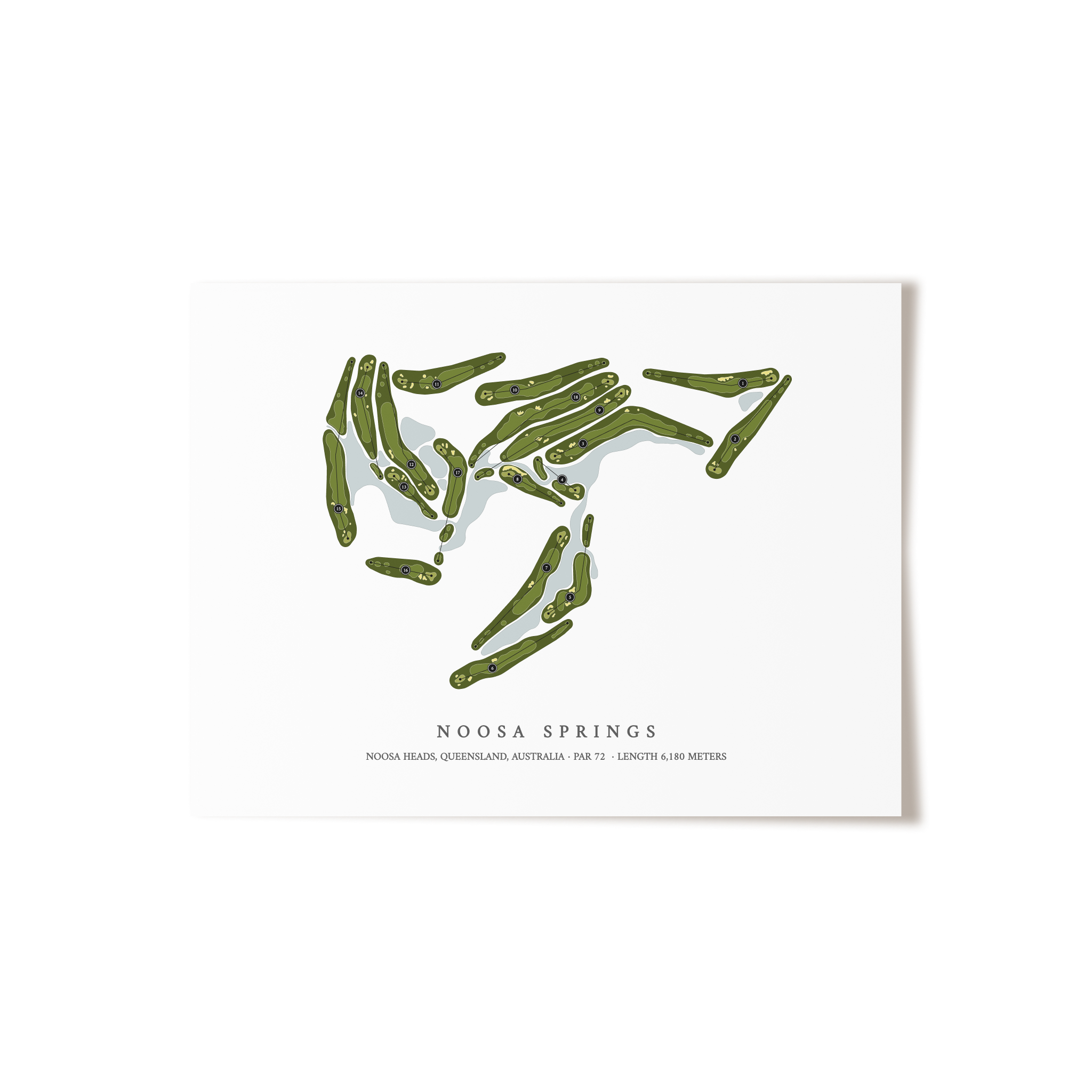 Noosa Springs | Golf Course Map | Unframed