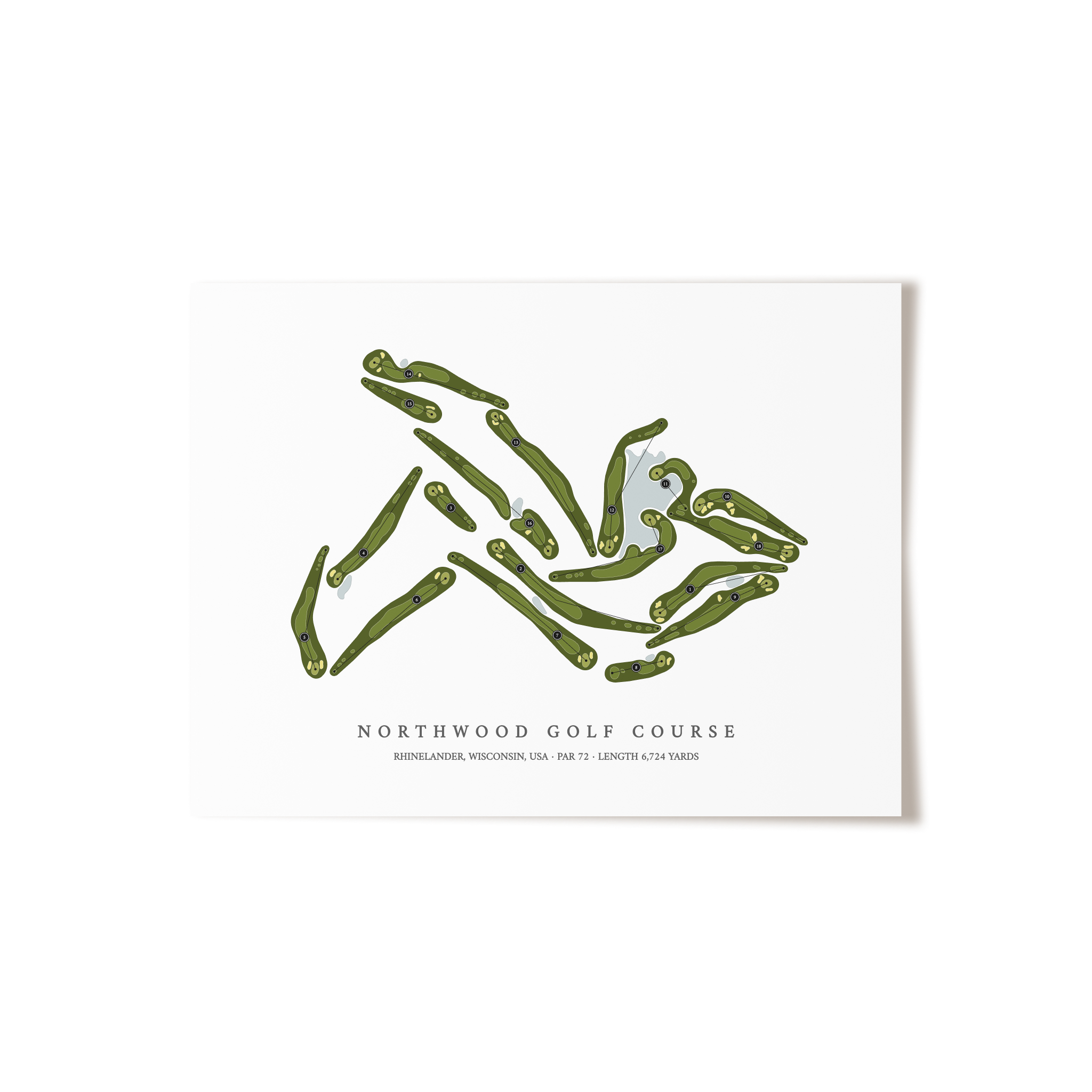 NorthWood Golf Course | Golf Course Map | Unframed
