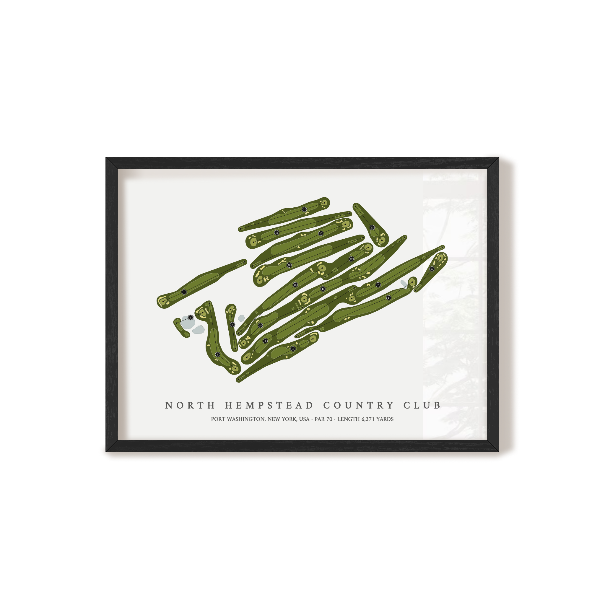 North Hempstead Country Club | Golf Course Map | Black Frame