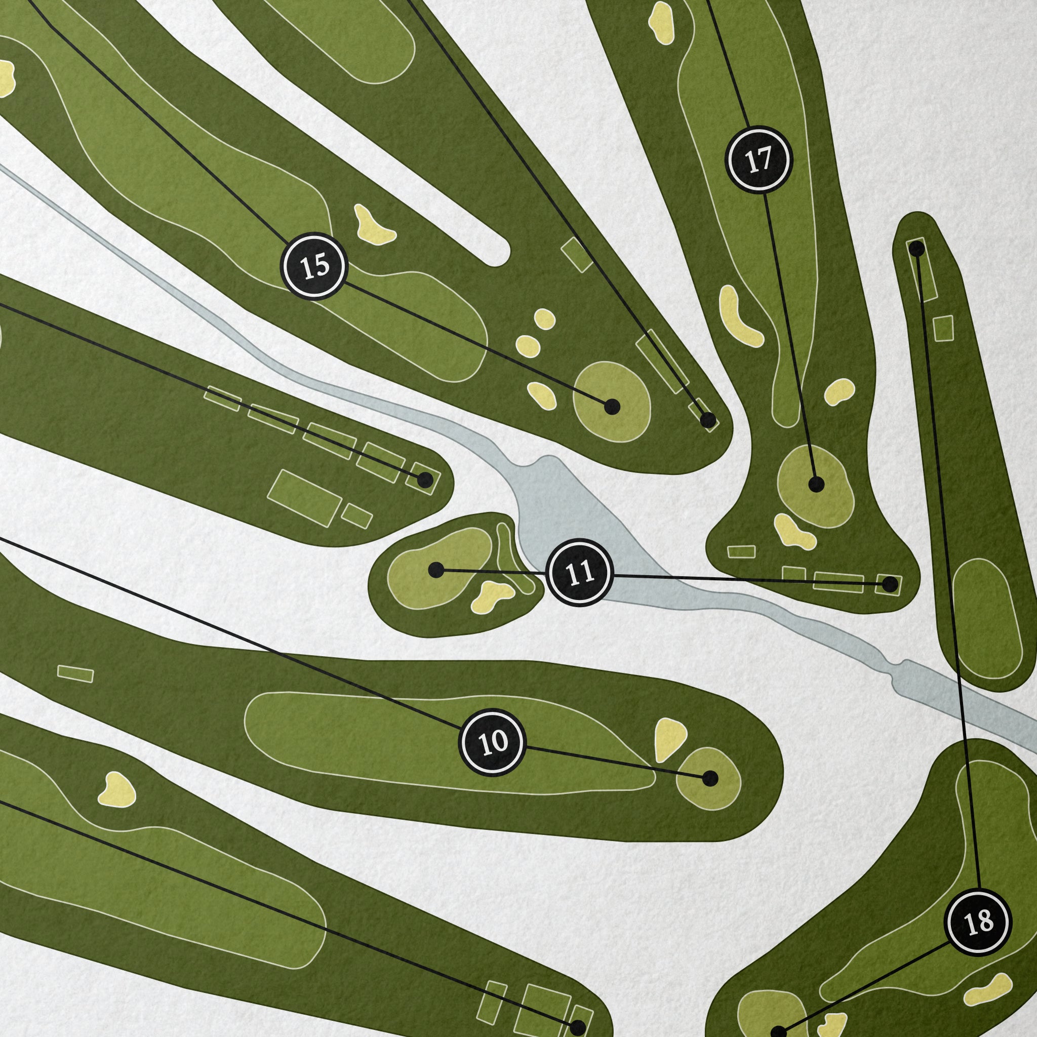 North Hills Country Club | Golf Course Print | Close+Up