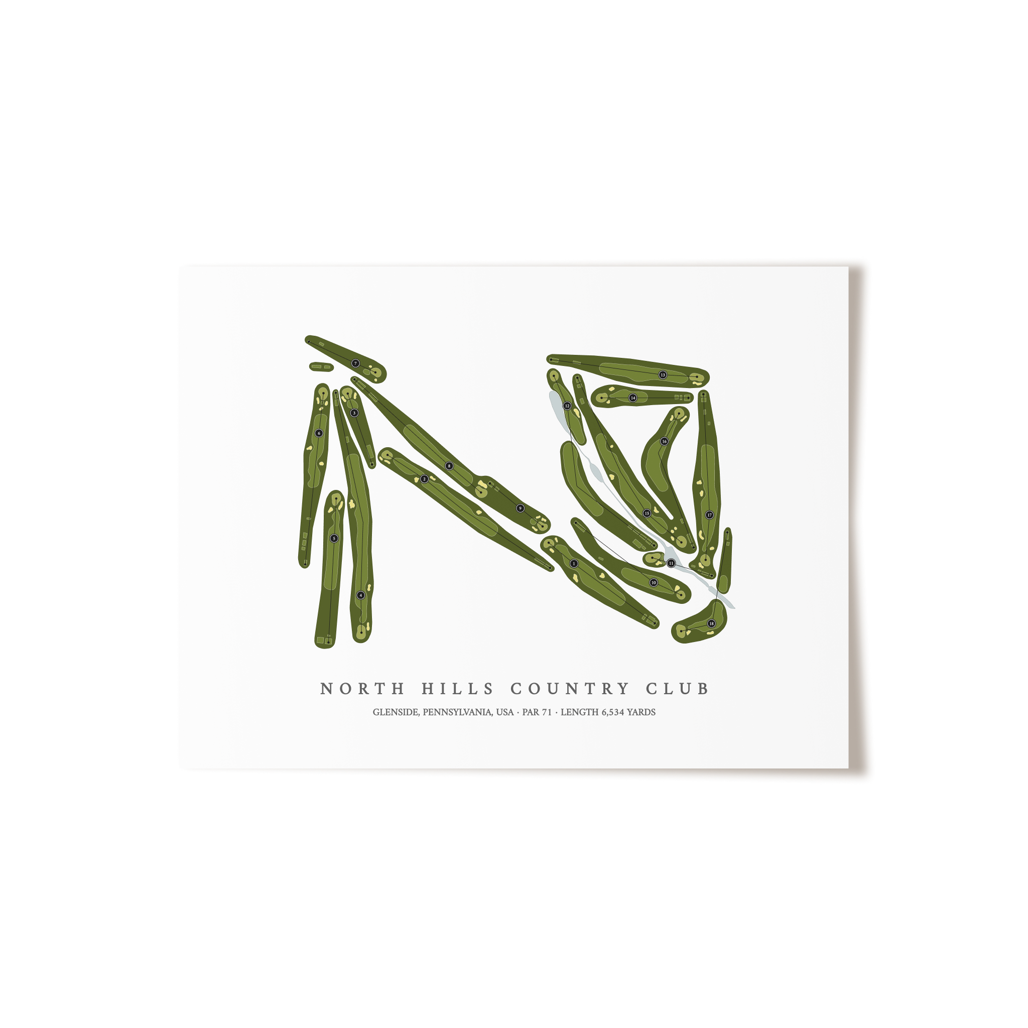 North Hills Country Club | Golf Course Print | Unframed