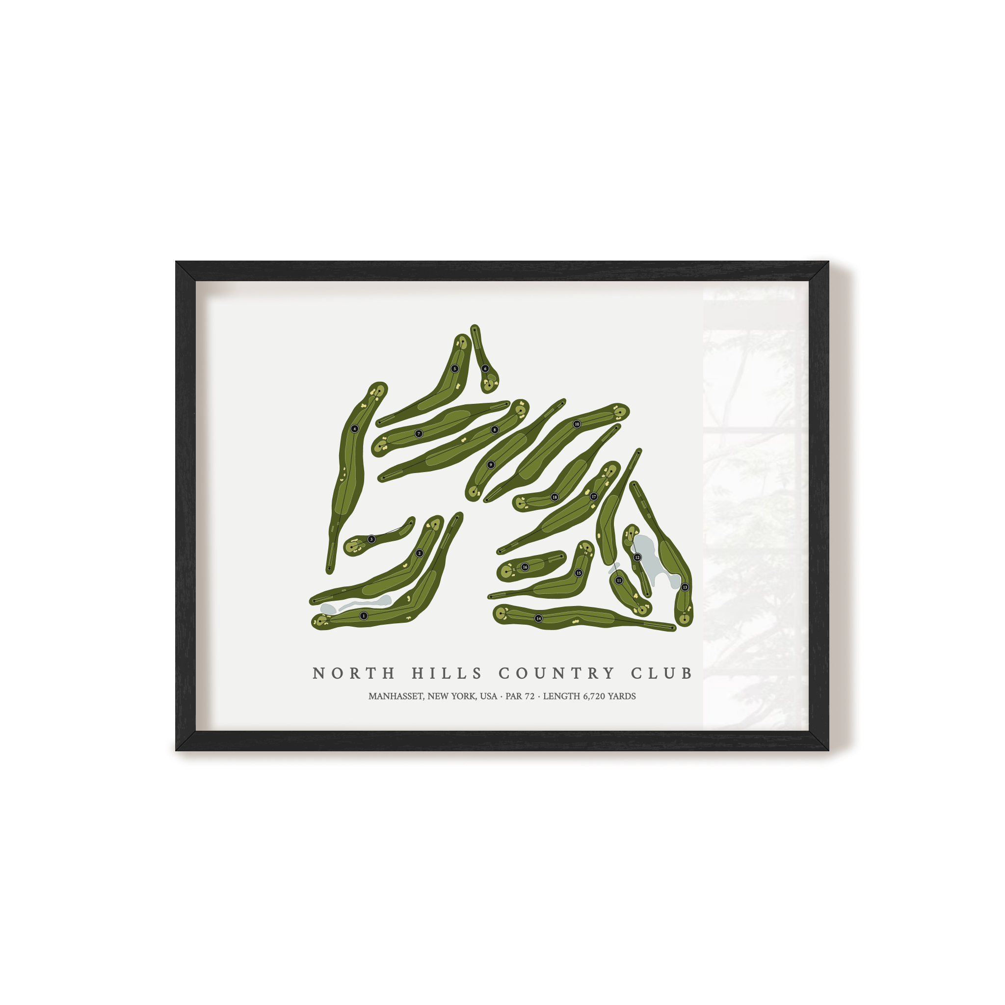 North Hills Country Club | Golf Course Map | Black Frame