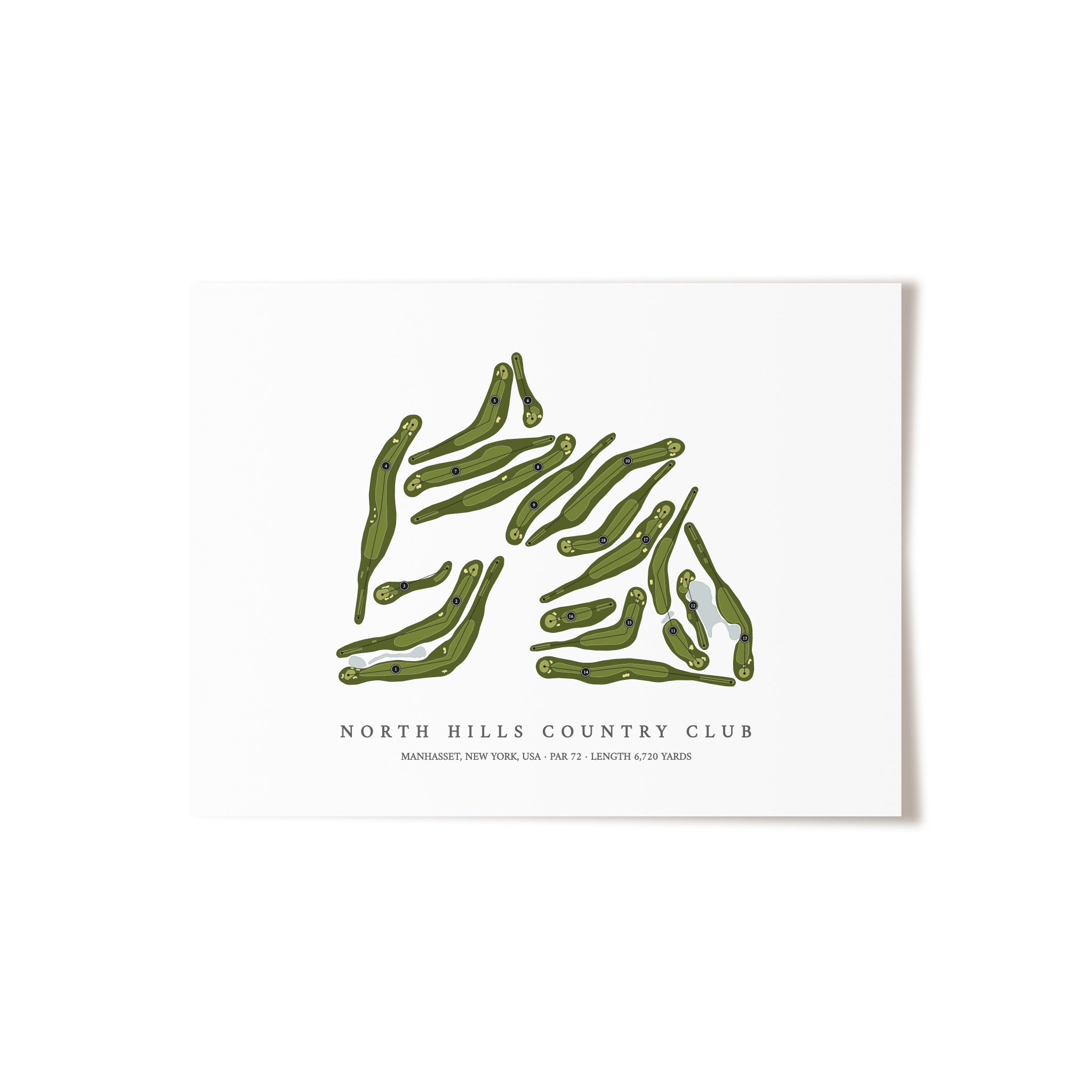 North Hills Country Club | Golf Course Map | Unframed