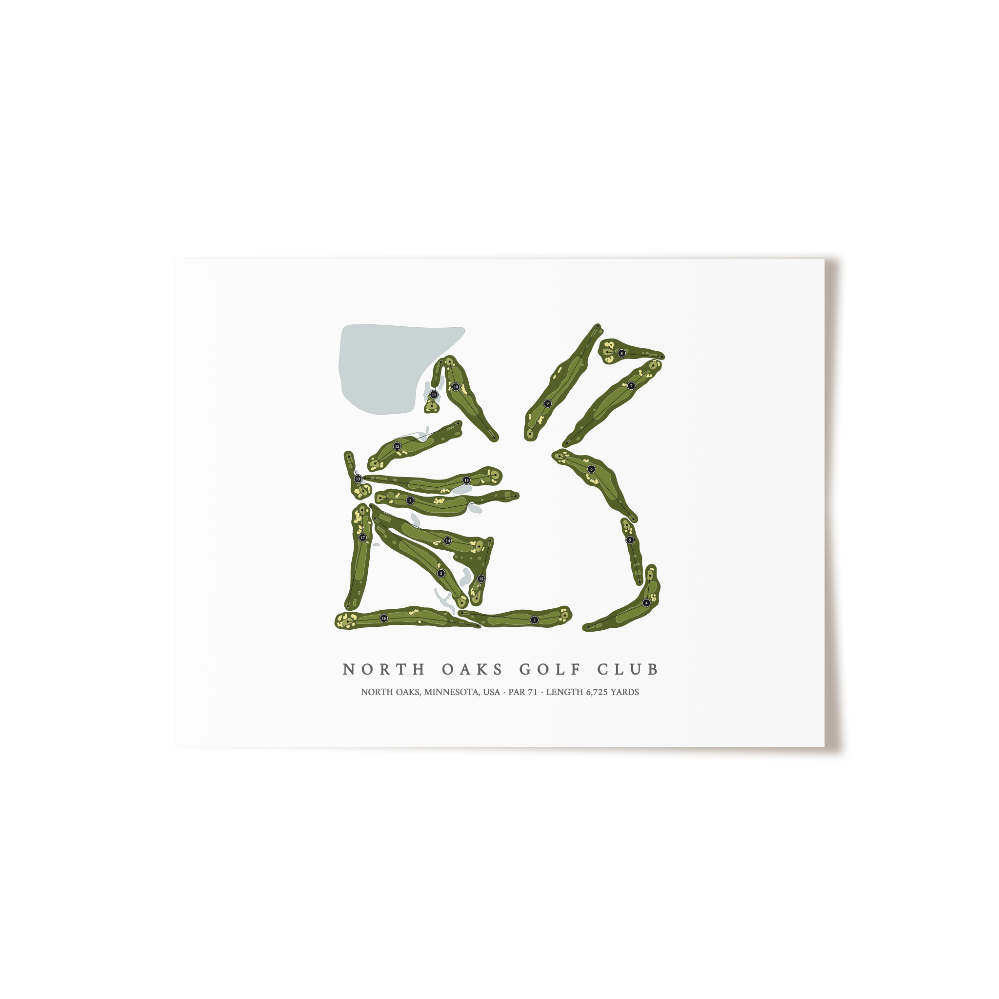 North Oaks Golf Club | Golf Course Map | Unframed