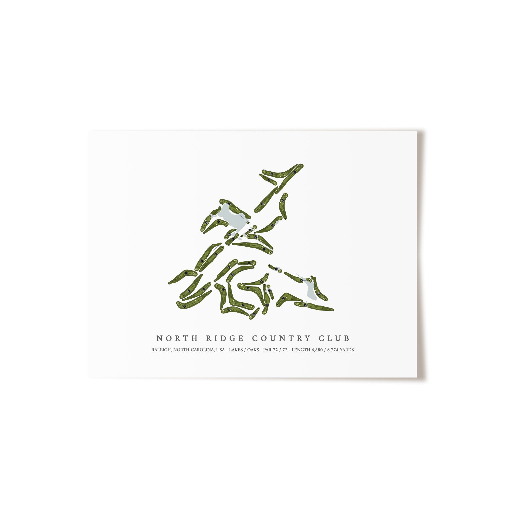 North Ridge Country Club | Golf Course Map | Unframed