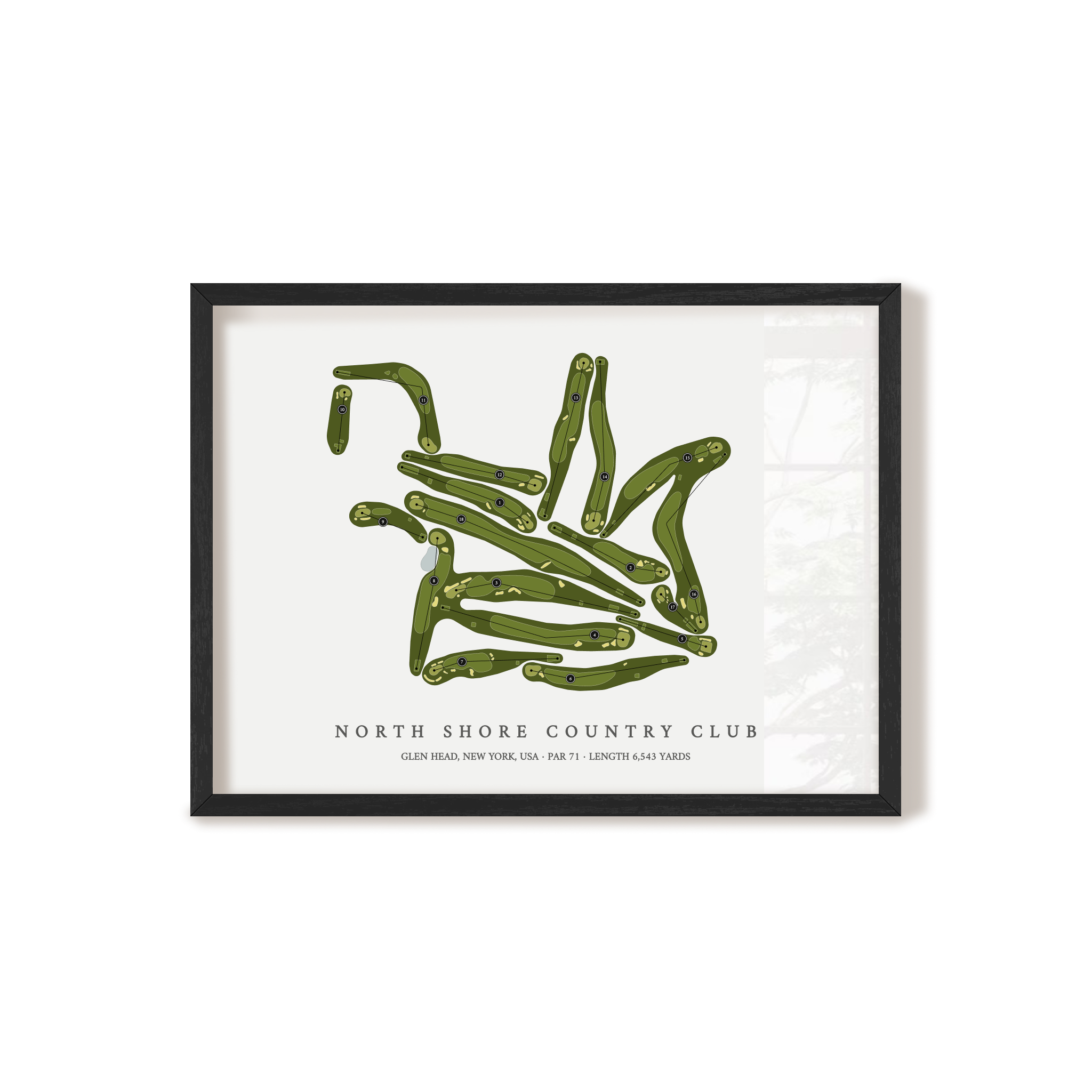 North Shore Country Club | Golf Course Map | Black Frame