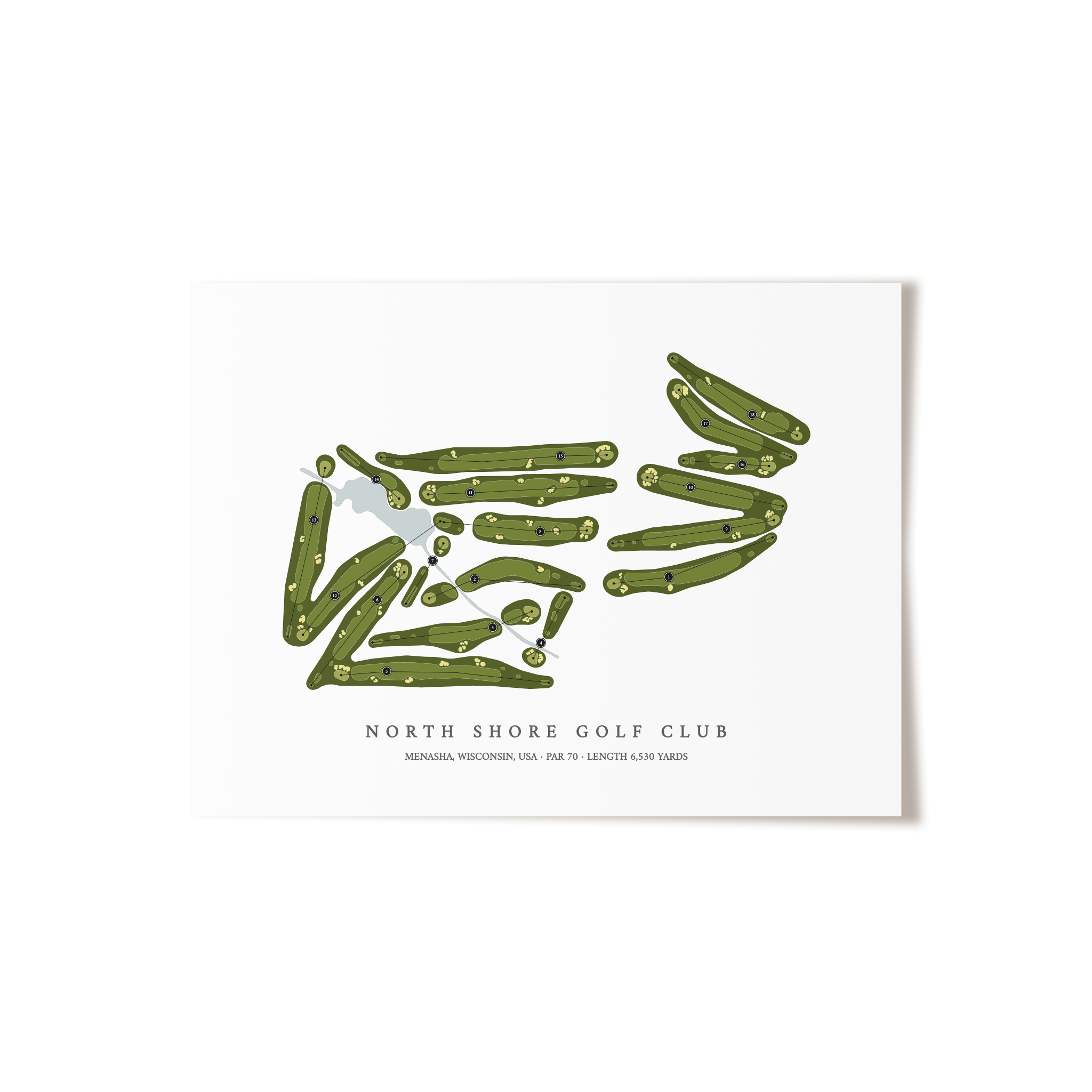 North Shore Golf Club | Golf Course Map | Unframed