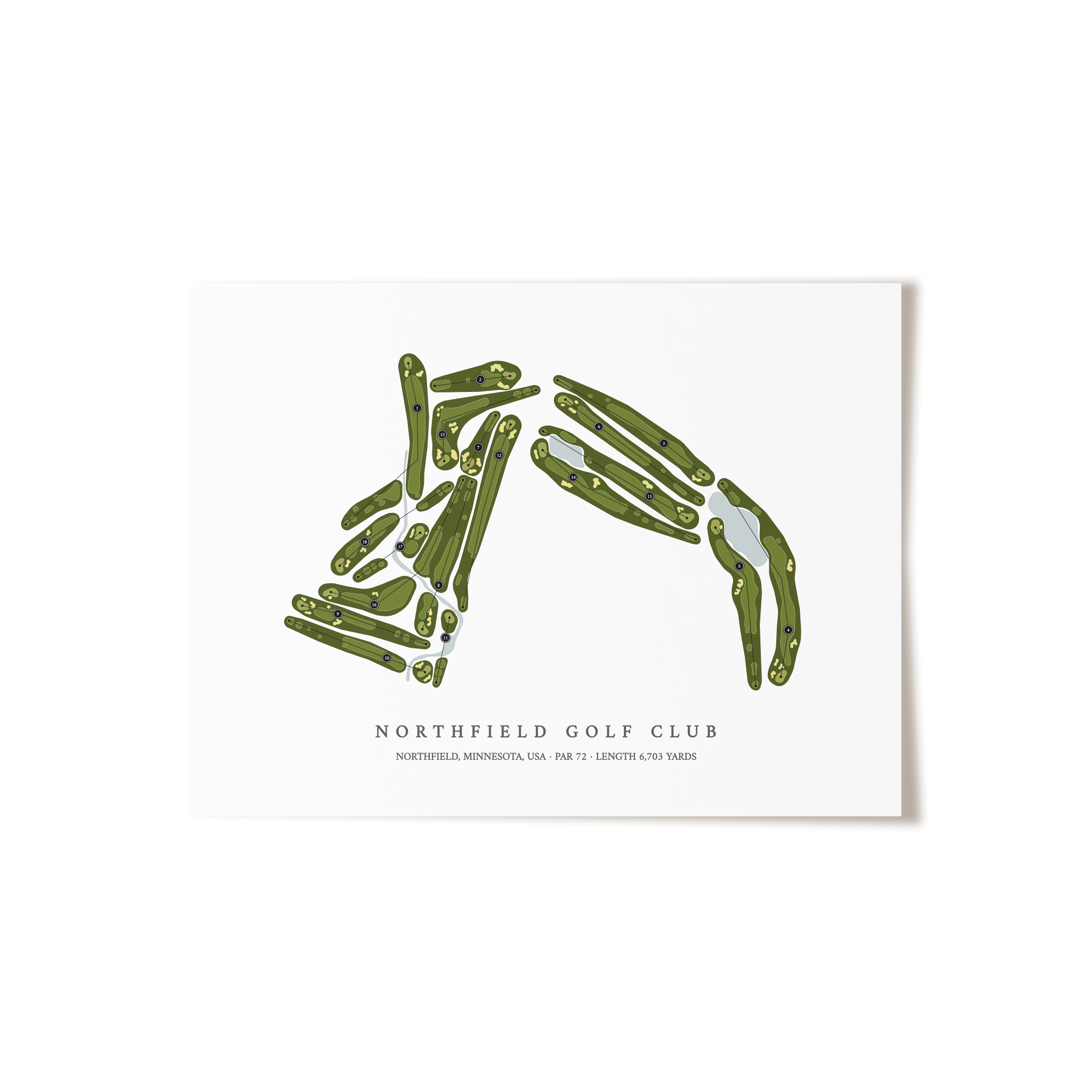 Northfield Golf Club | Golf Course Map | Unframed