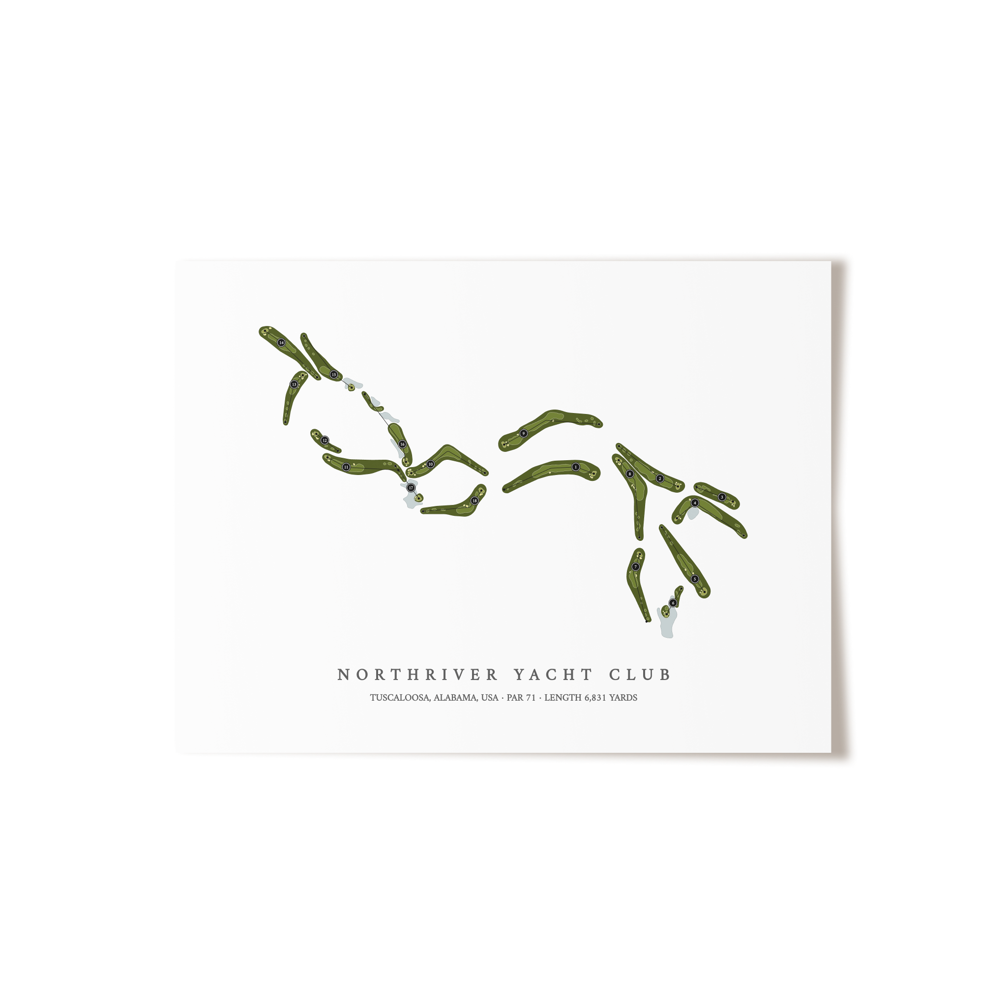 Northriver Yacht Club | Golf Course Map | Unframed