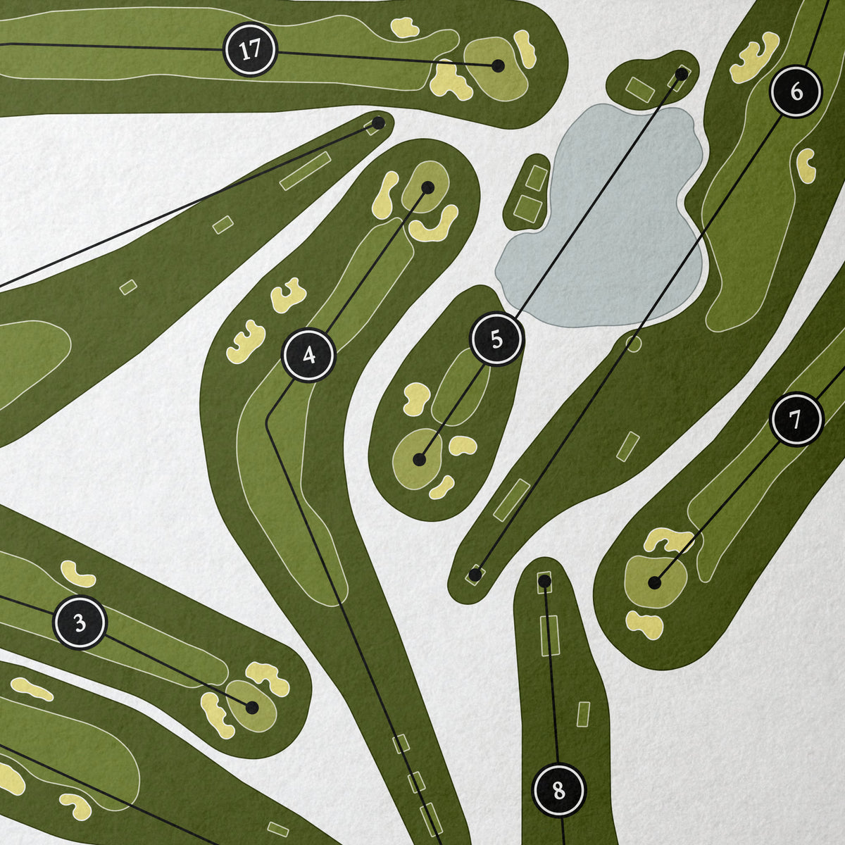 Noyac Golf Club | Golf Course Print | Close Up