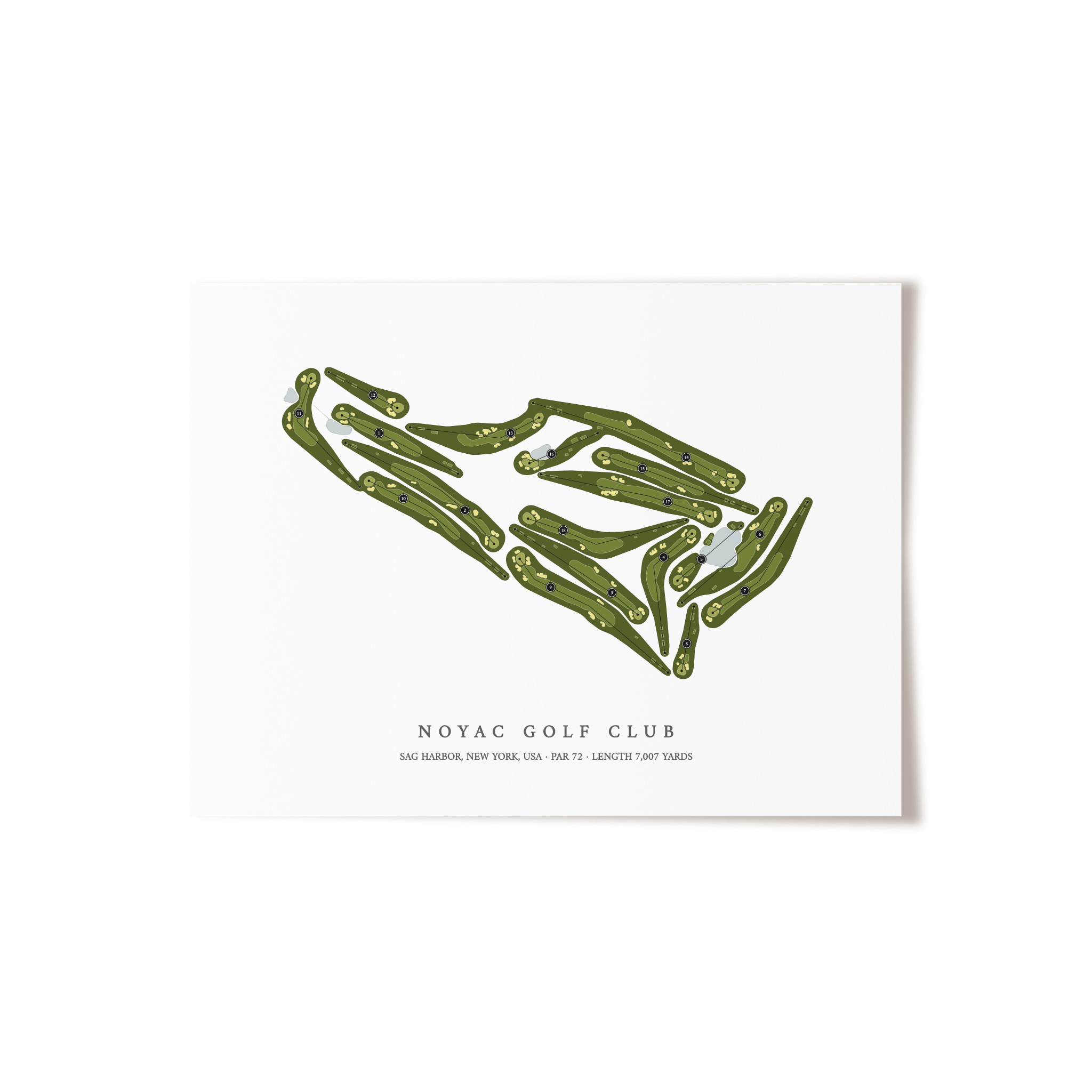 Noyac Golf Club | Golf Course Map | Unframed
