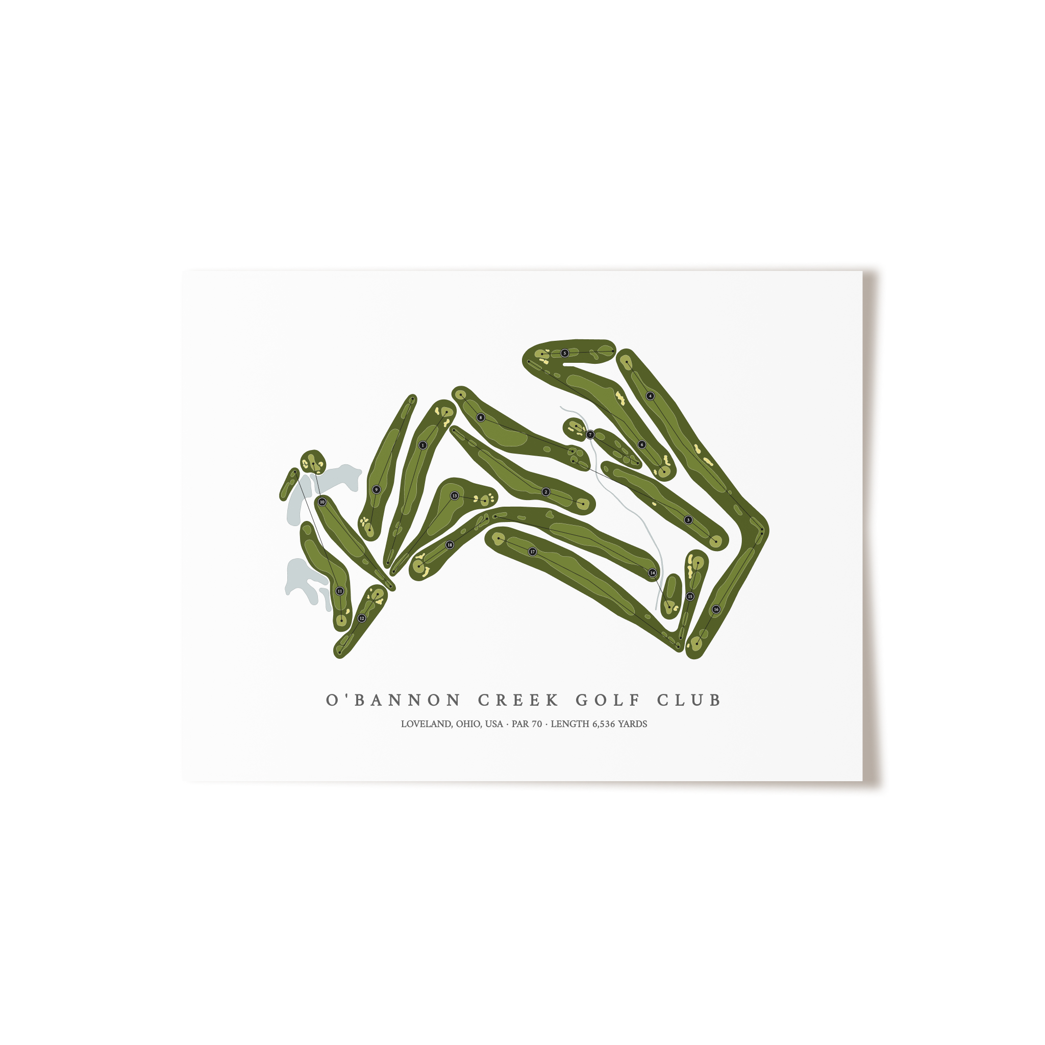 O'Bannon Creek Golf Club | Golf Course Map | Unframed