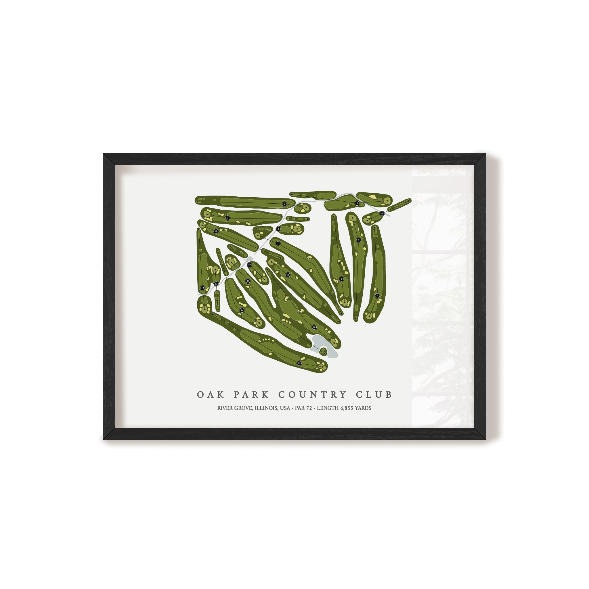 Oak Park Country Club | Golf Course Map | Black+Frame