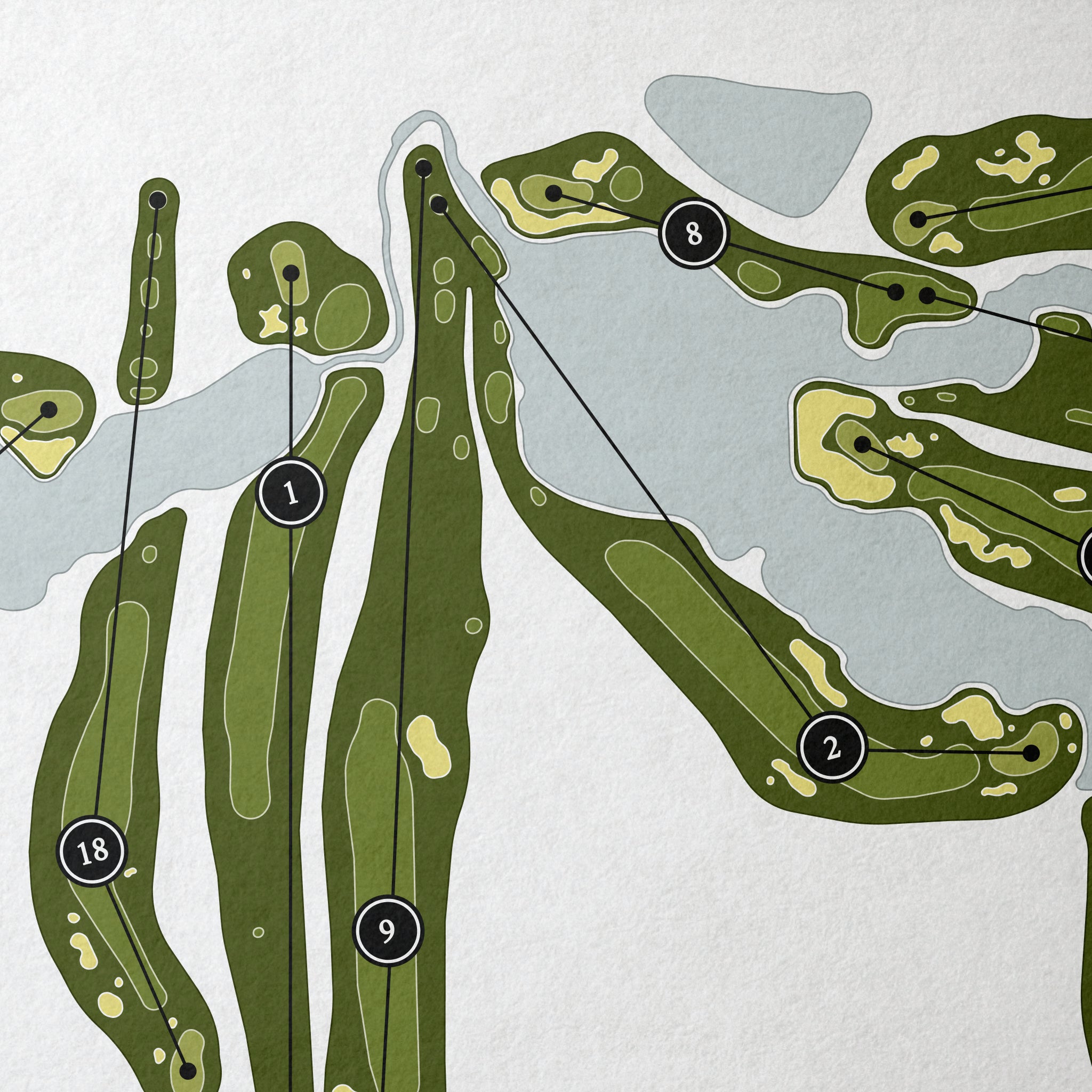 Oak Tree National Golf Club | Golf Course Map | Close+Up