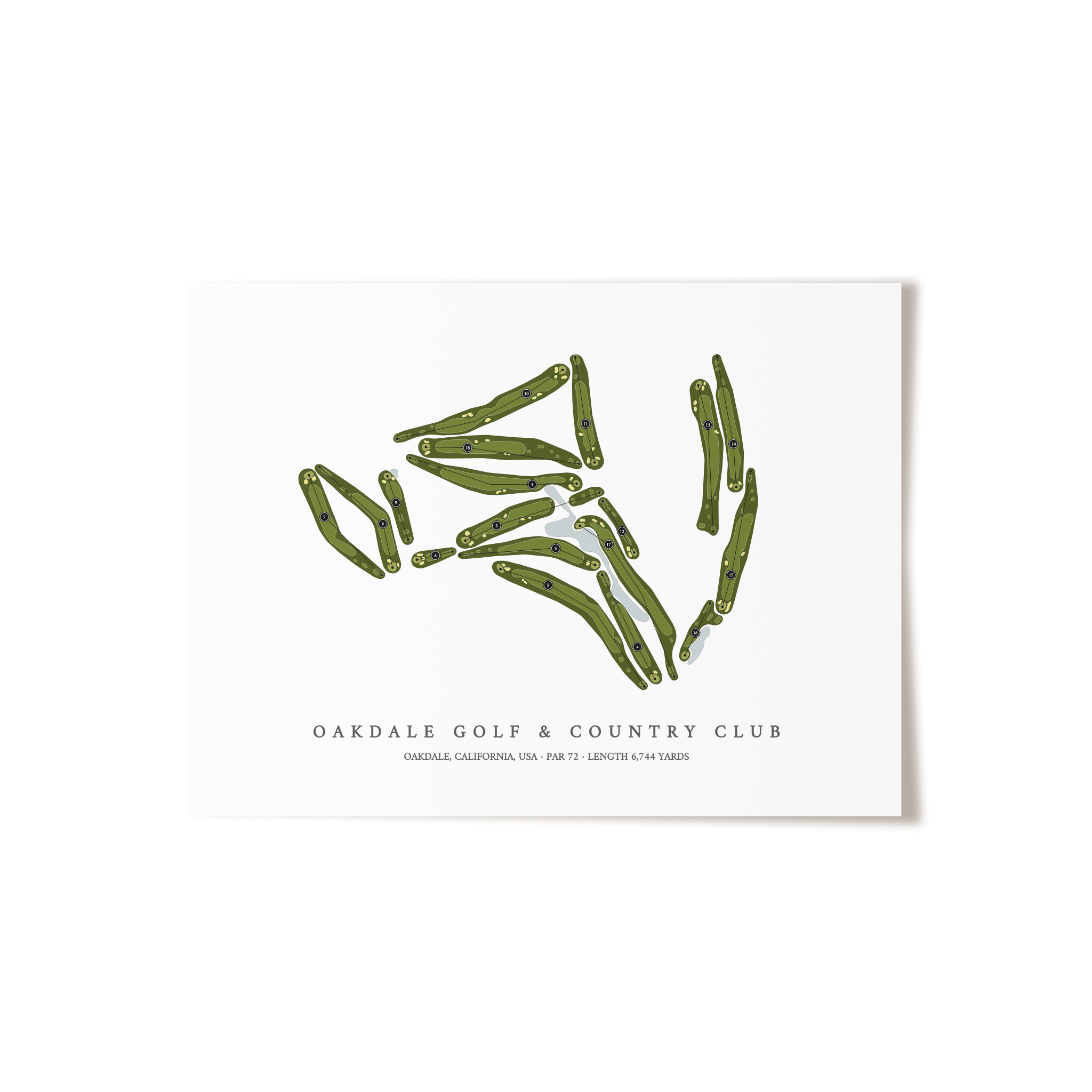 Oakdale Golf & Country Club | Golf Course Map | Unframed