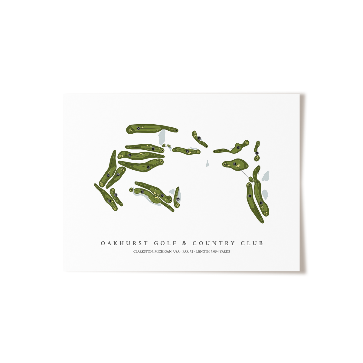 Oakhurst Golf & Country Club | Golf Course Map | Unframed