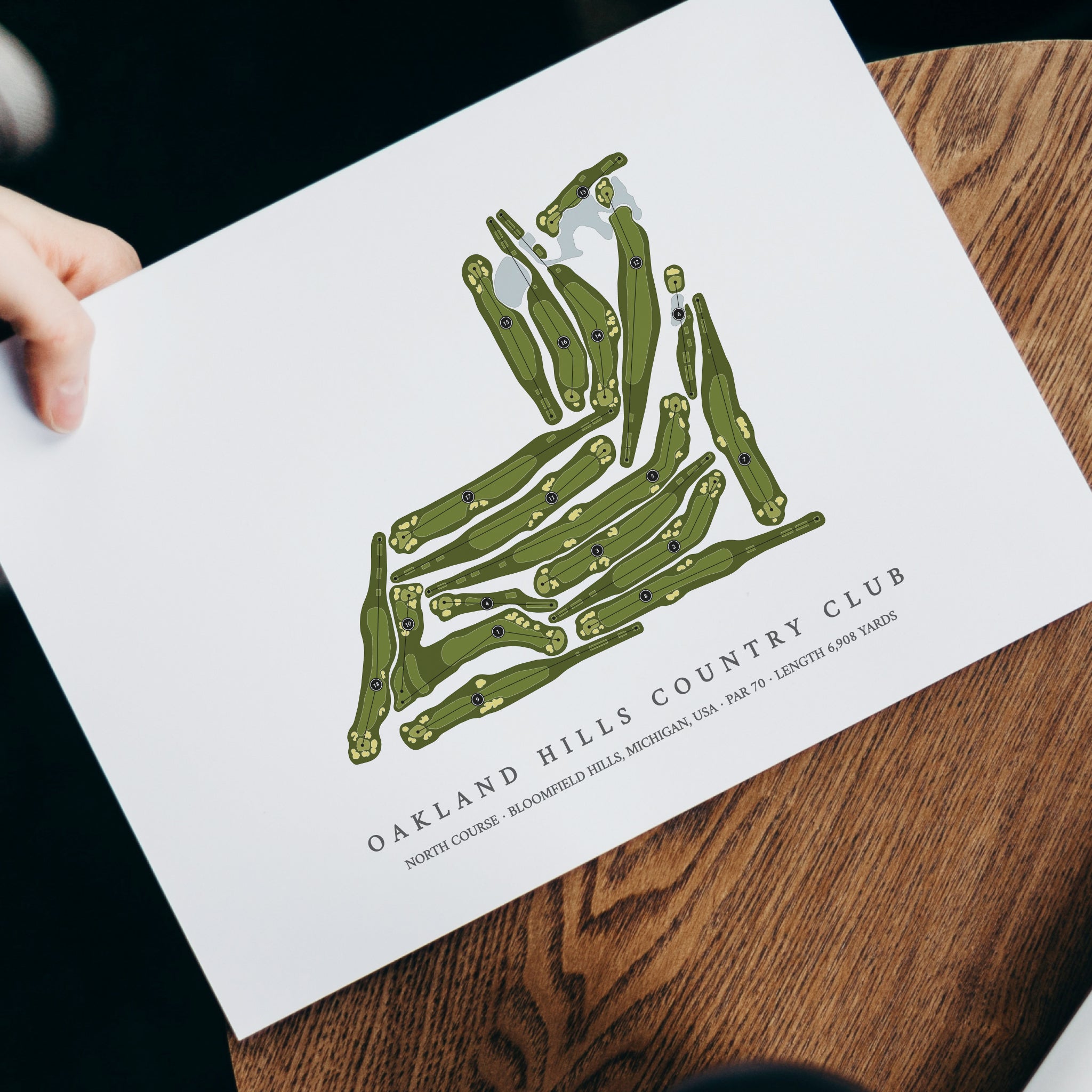 Oakland Hills Country Club - North Course | Golf Course Print | With Laptop