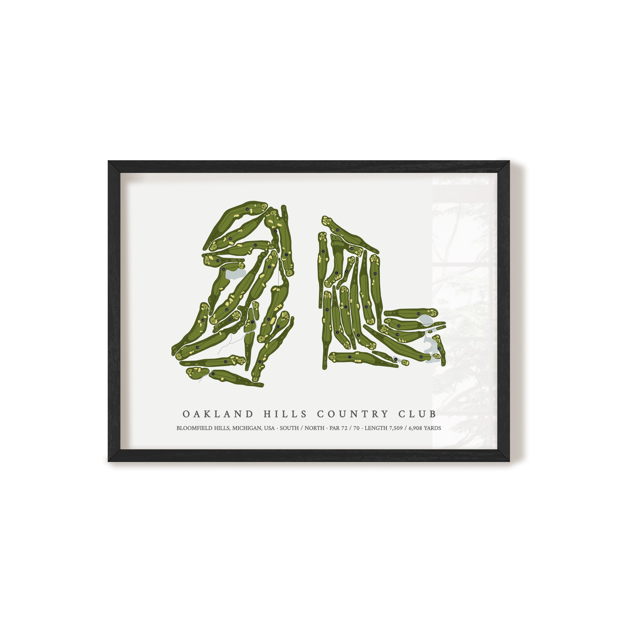 Oakland Hills Country Club | Golf Course Print | Black+Frame