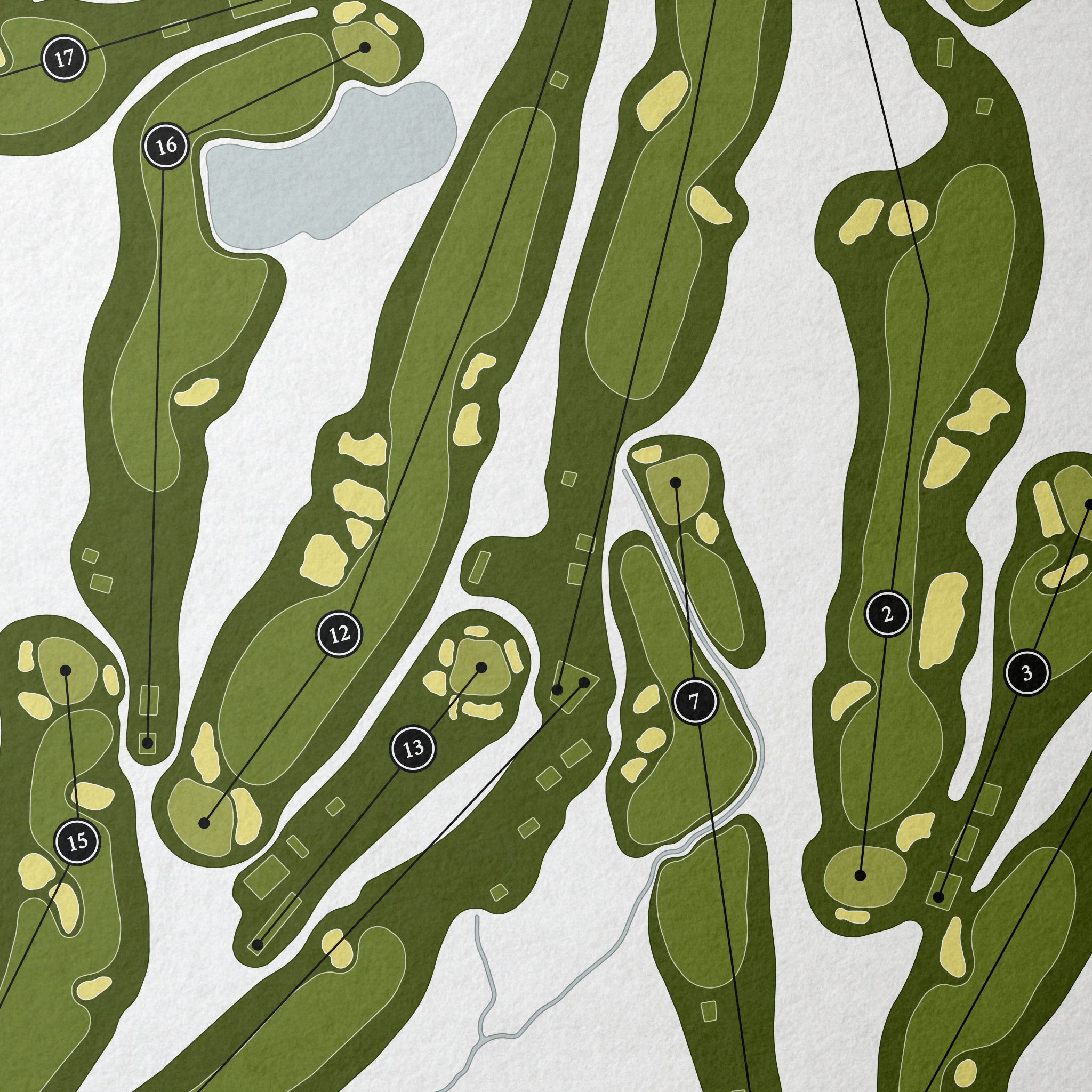 Oakland Hills Country Club | Golf Course Print | Close+Up